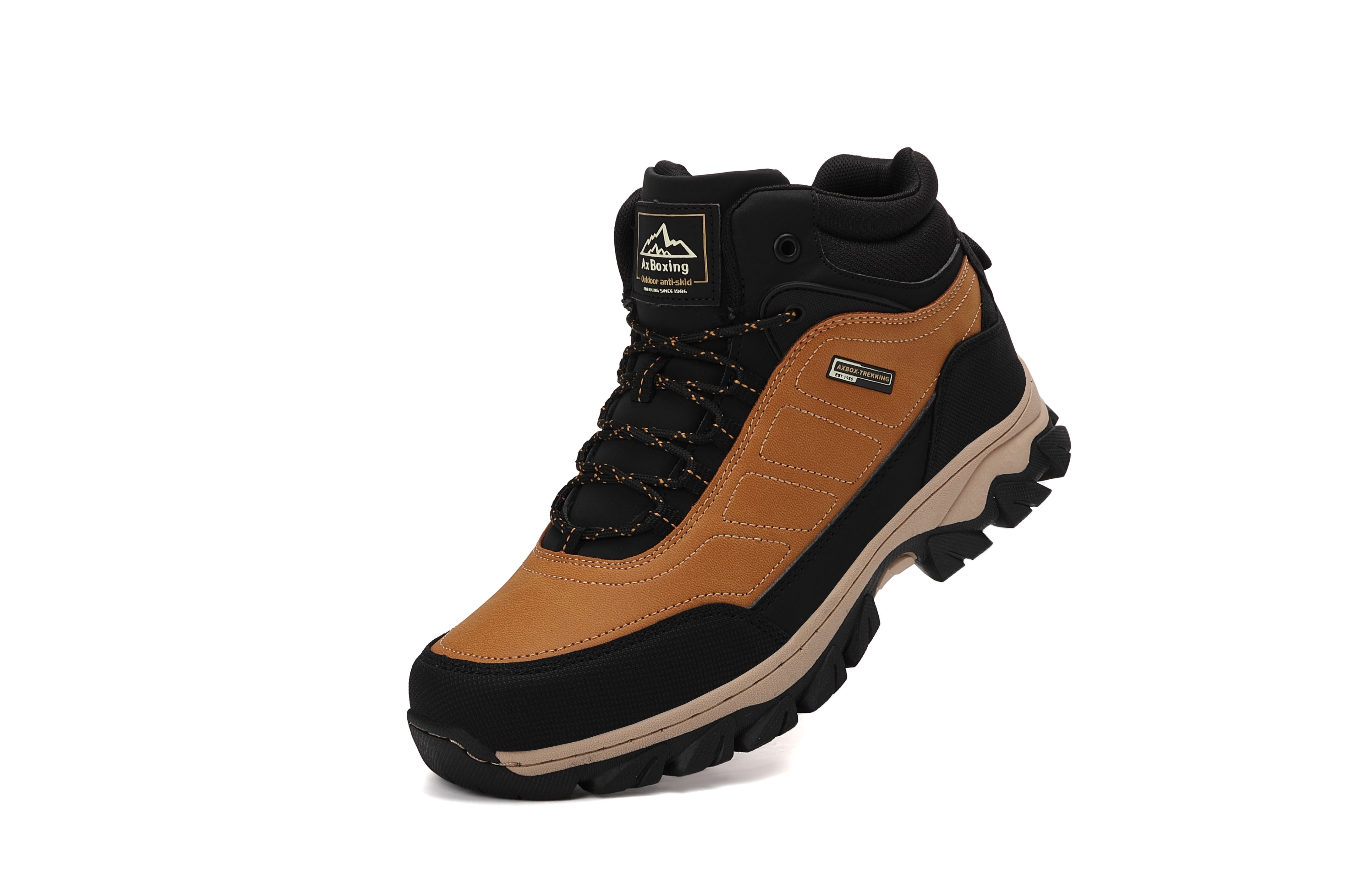 Ghete Haris tip Bocanci pentru Barbati,Cu Blana, Piele Premium, Talpa Cusuta- Antiderapanta, Ax Boxing