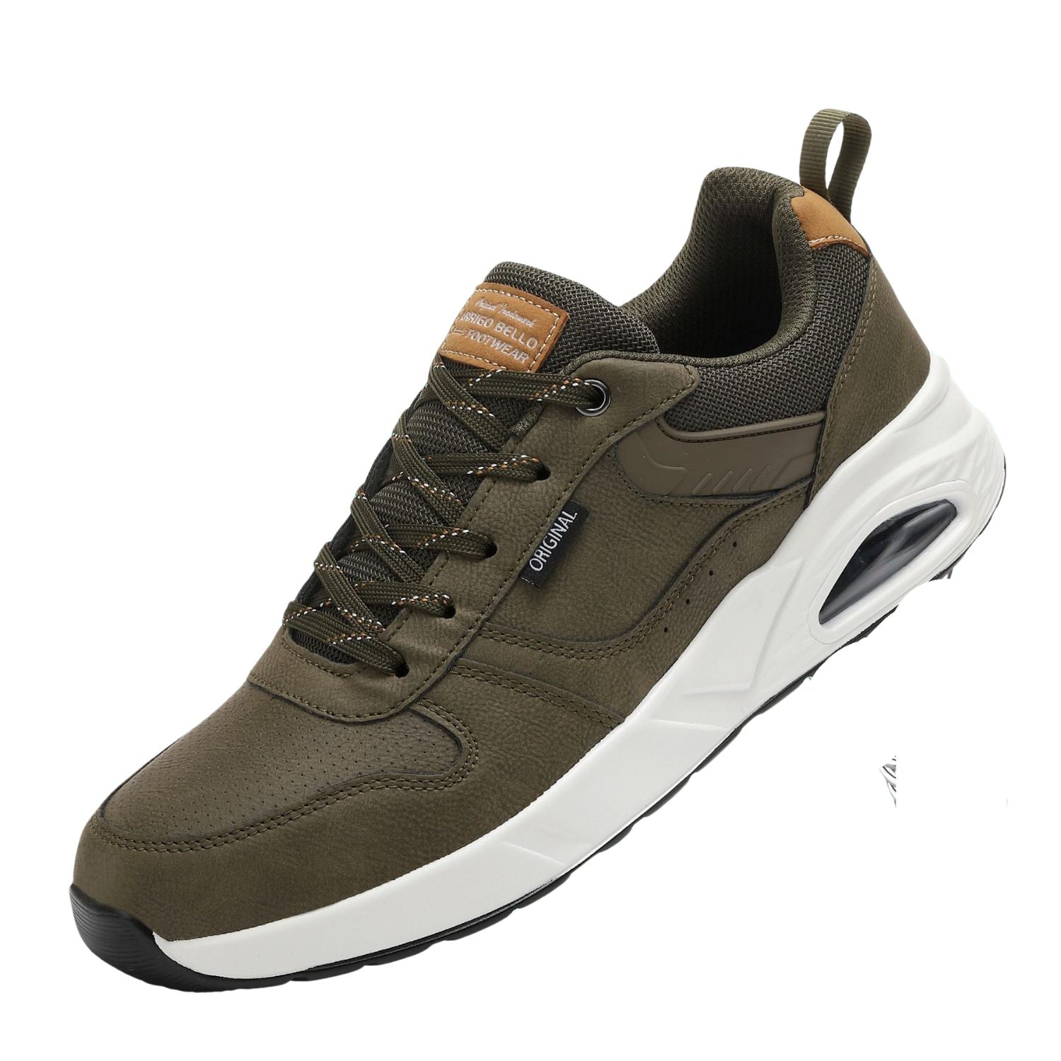 Adidasi casual-sport pentru Barbati, Model Logan, Piele ecologica Premium, Talpa inalta, Ax Boxing, Bleumarin