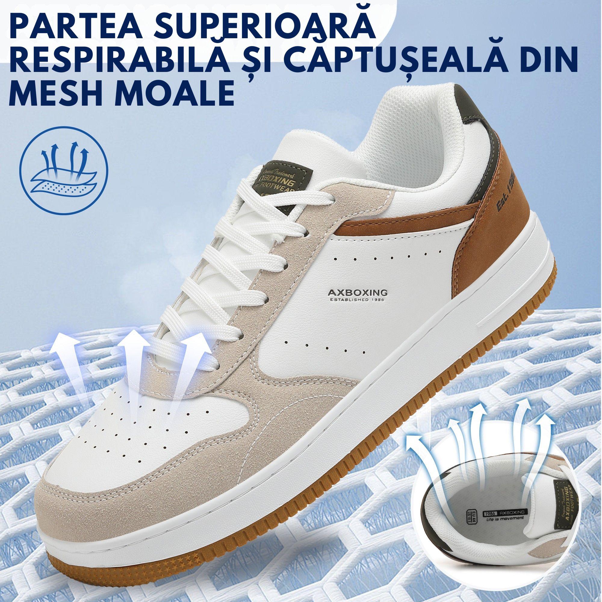 Pantofi Casual Gavin Bărbați, Piele Ecologică Premium, Talpă Groasă Cusută, AX Boxing
