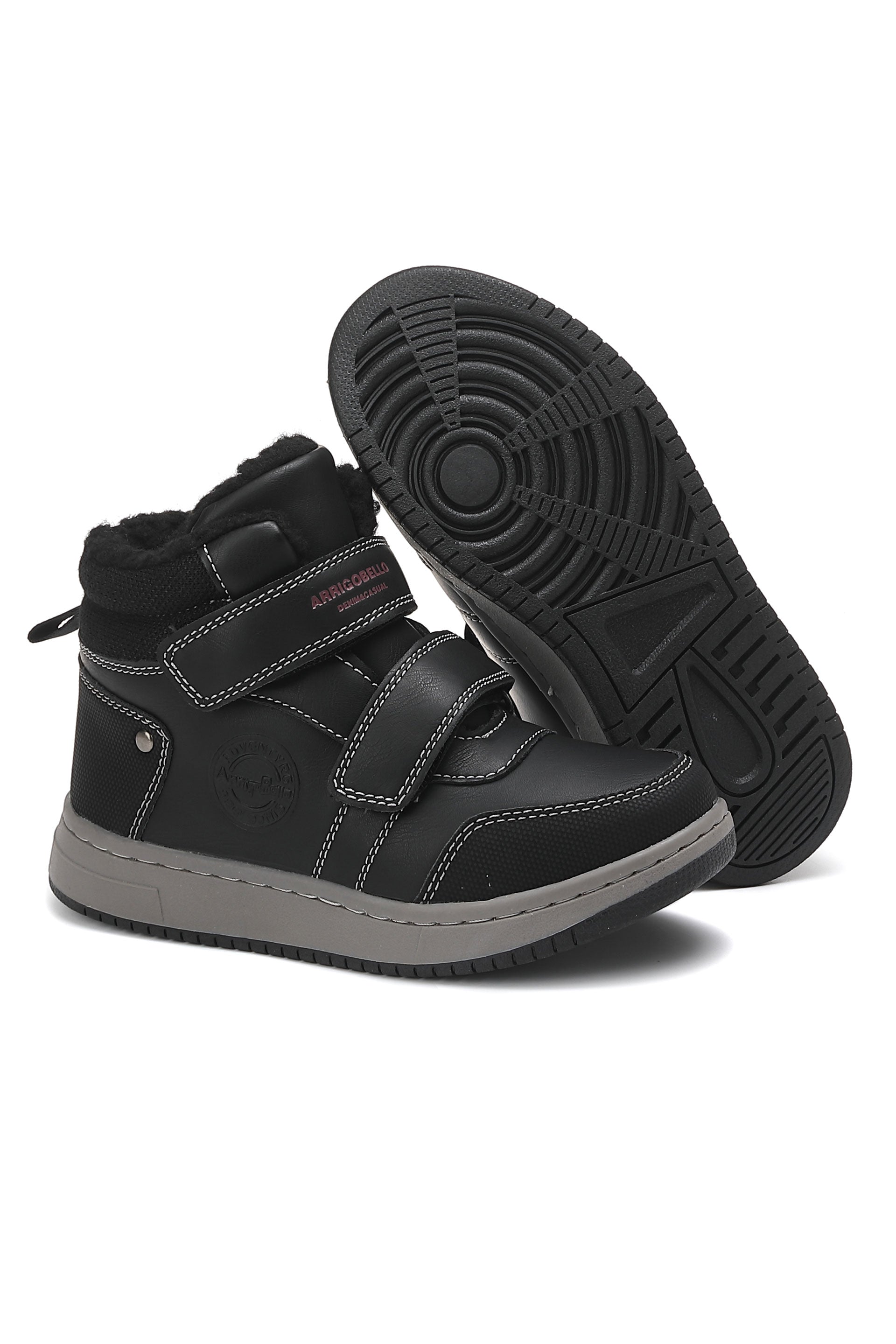 Ghete sport Elian pentru Copii, Imblanite, Piele ecologica, Inchidere cu Arici, Talpa cusuta, Ax Boxing