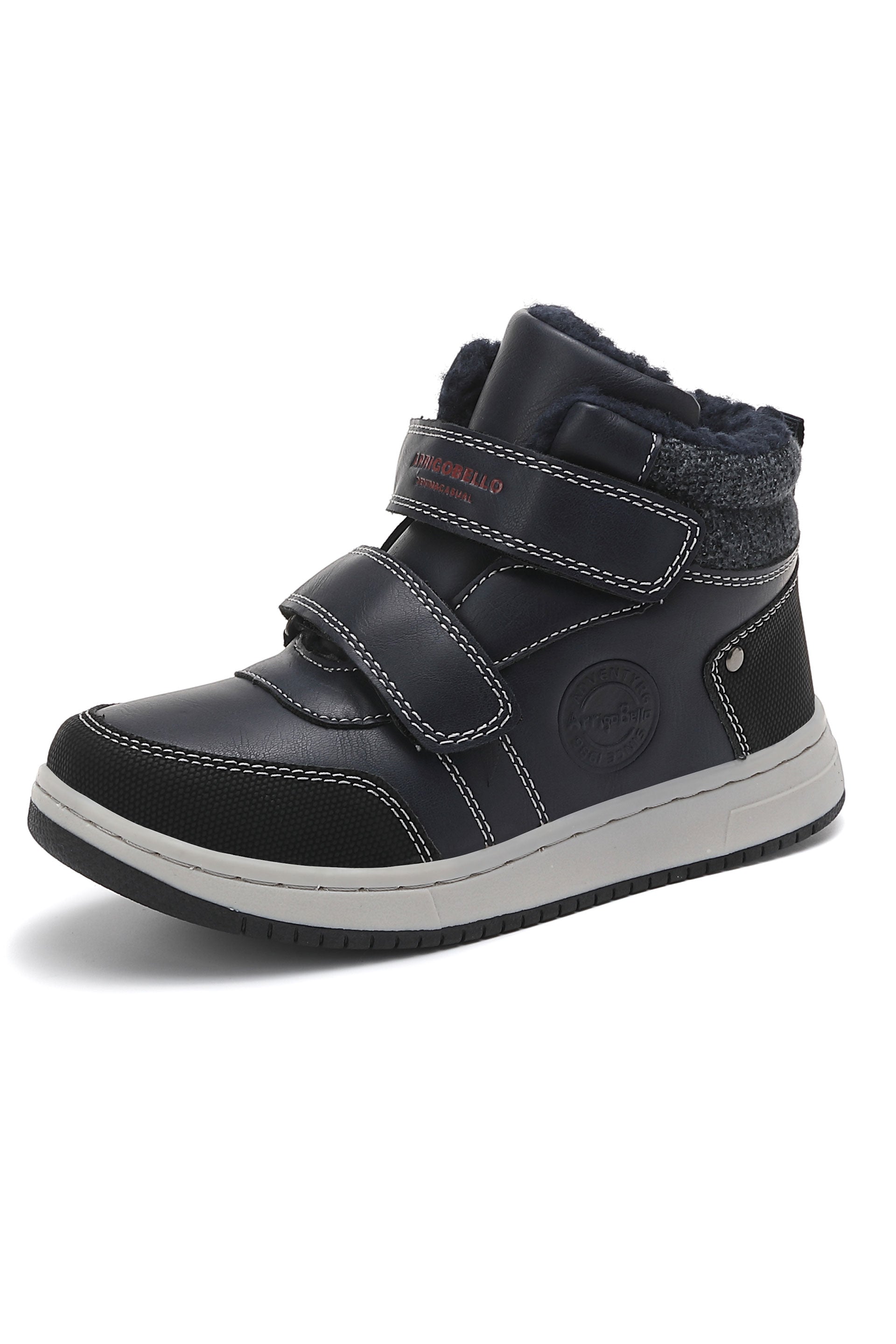 Ghete sport Elian pentru Copii, Imblanite, Piele ecologica, Inchidere cu Arici, Talpa cusuta, Ax Boxing