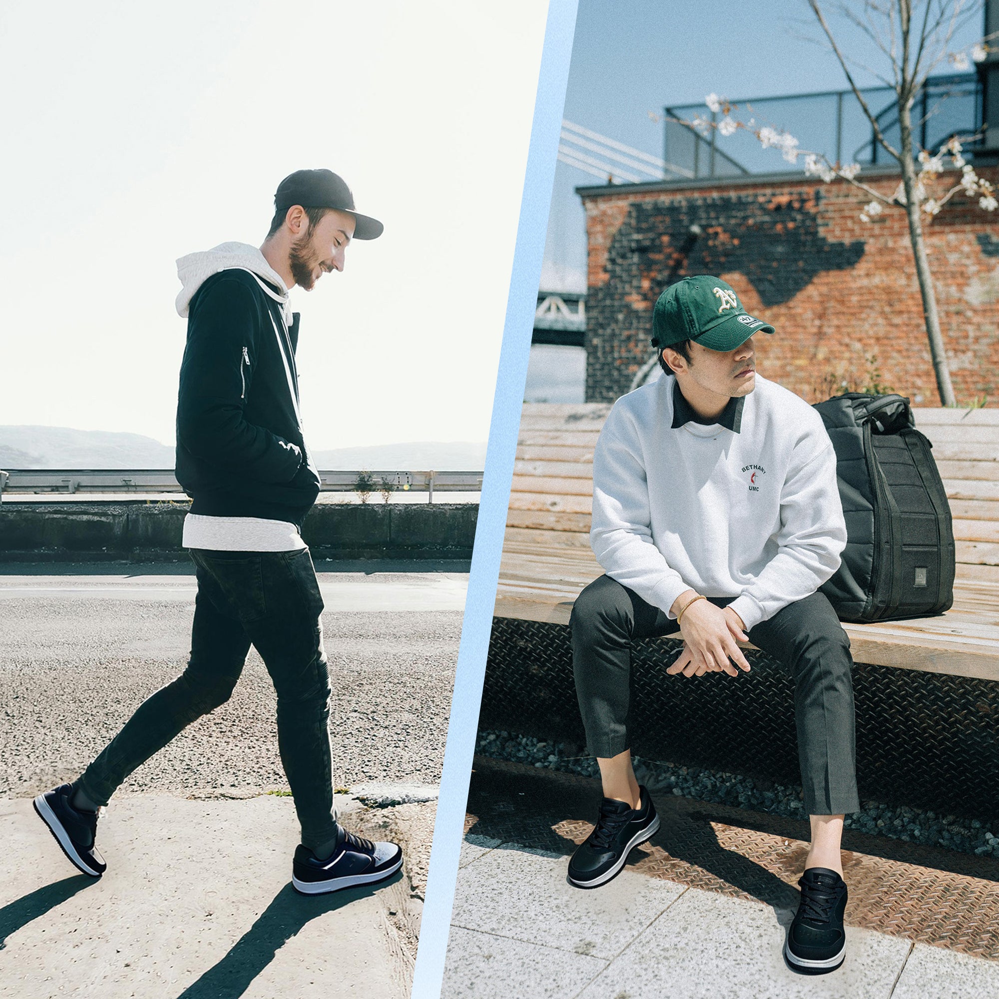 Adidasi Casual pentru Bărbați, Model Gavin, Piele Ecologică Premium, Talpă Groasă Cusută, AX Boxing, Negru
