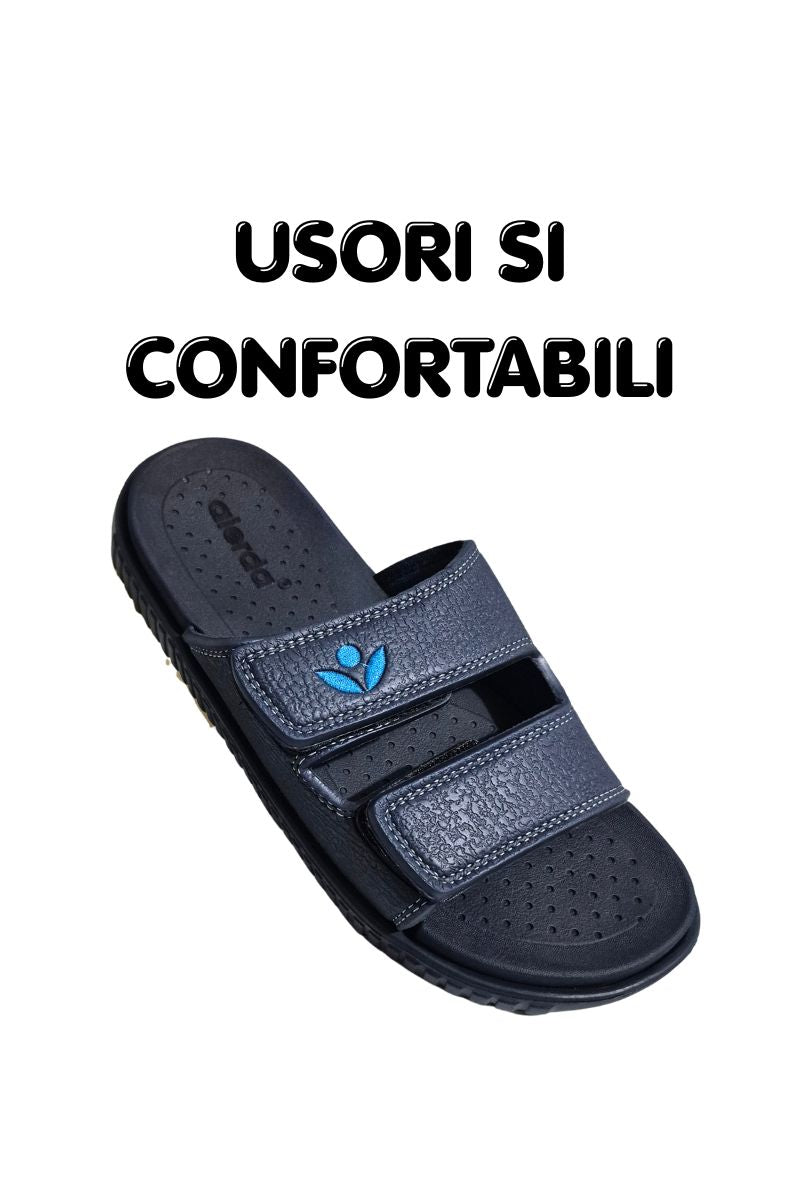 Papuci pentru Barbati, Model Zian, Arici reglabil, Talpa Usoara de Spuma, Confortabli, Bleumarin