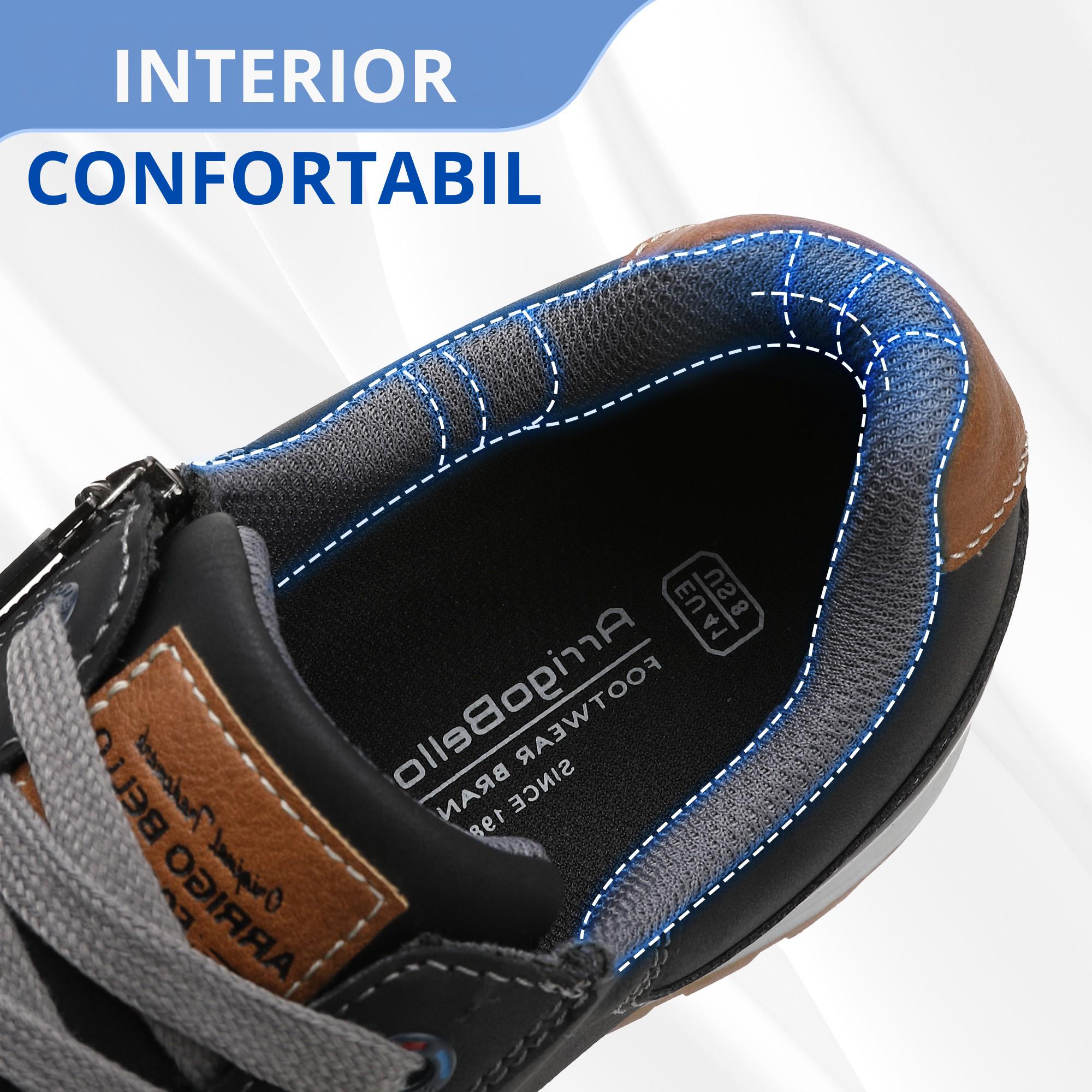 Pantofi casual Adrian pentru Barbati, Piele ecologica Premium, Inchidere Siret si Fermoar, Arrigo Bello