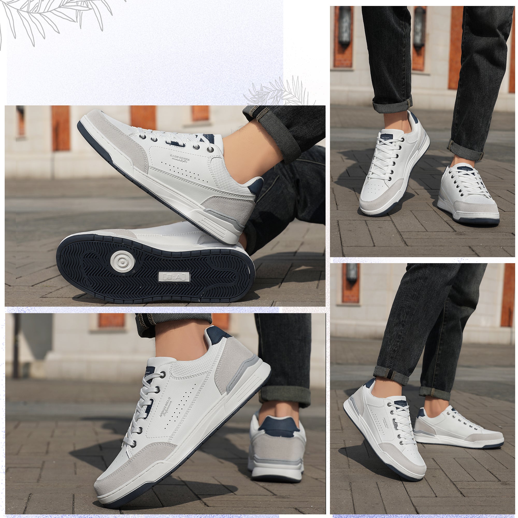 Pantofi Casual Zane pentru Bărbați din Piele Ecologică Premium, Inserții Piele Naturală, Arrigo Bello