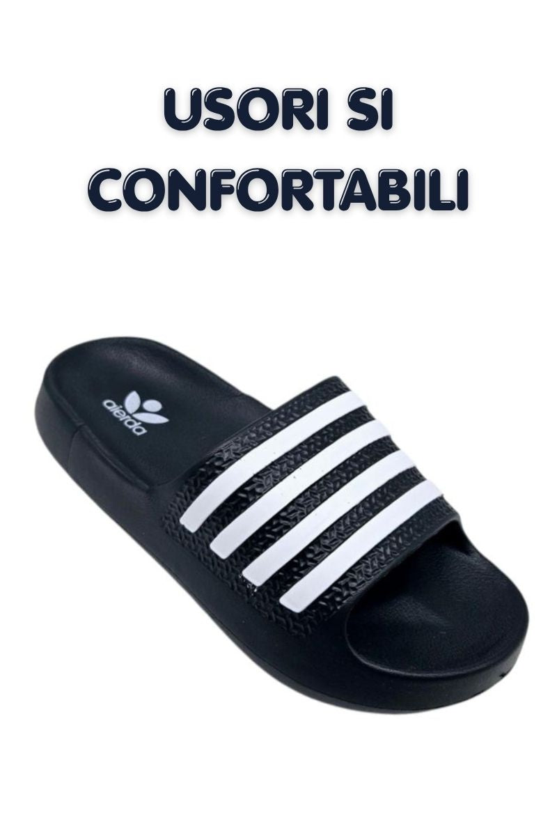 Papuci pentru Barbati, Model Adi, Turnati, Realizati integral din Spuma, Usori si Confortabili, Negru
