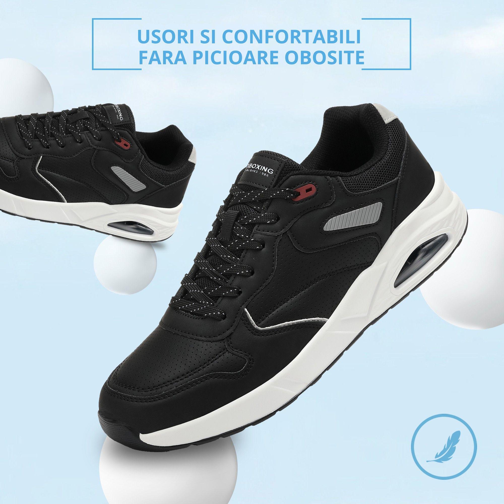 Pantofi sport-casual Marcus Barbati, Piele ecologica Premium, Talpa inalta, Confortabili, Ax Boxing