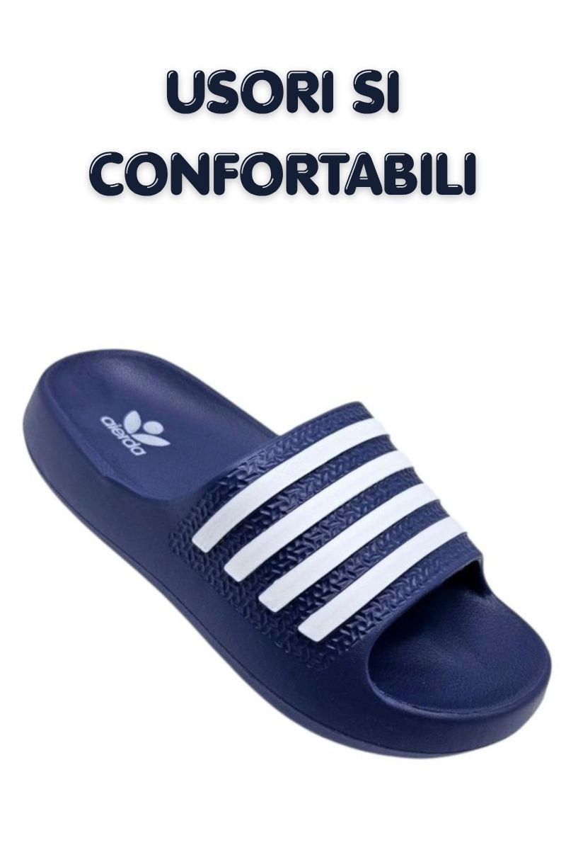 Papuci pentru Barbati, Model Adi, Turnati, Realizati integral din Spuma, Usori si Confortabili, Albastru