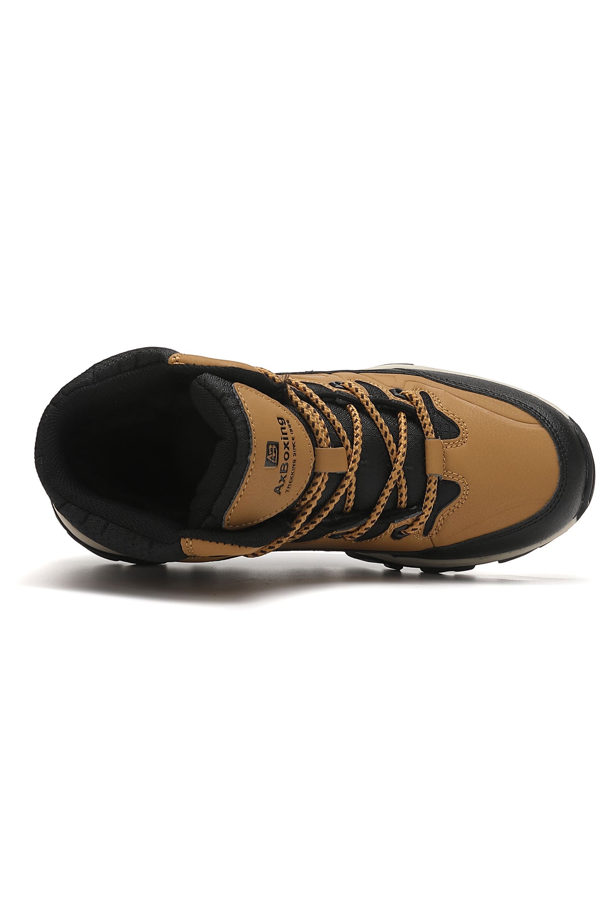Bocanci Imblaniti pentru Baieti, Model Mario,Talpa Cusuta si Antiderapanta, Piele ecologica Premium, Ax Boxing, Camel