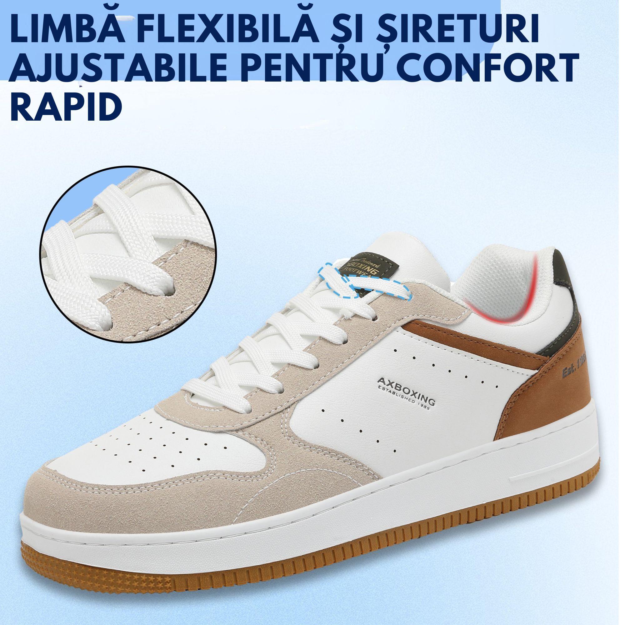 Pantofi Casual Gavin Bărbați, Piele Ecologică Premium, Talpă Groasă Cusută, AX Boxing