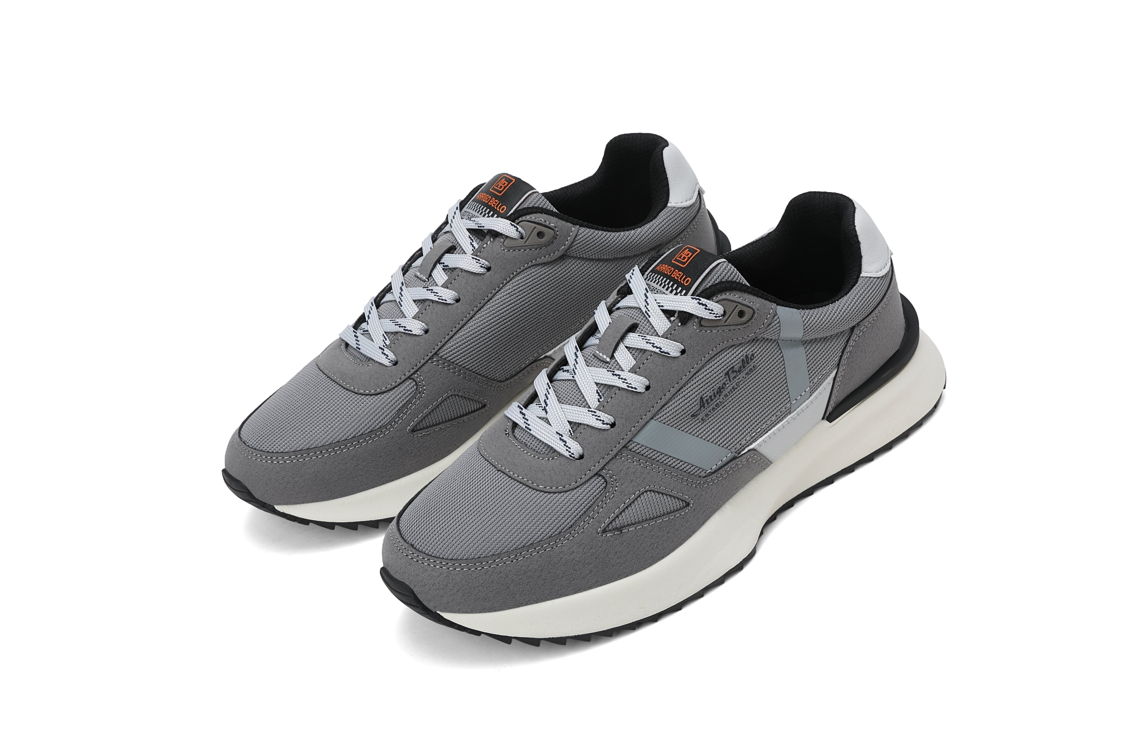 Pantofi casual pentru Barbati, Model Ziv, Realizati din Panza cu insertii piele ecologica, Talpa usoara, Arrigo Bello,Gri