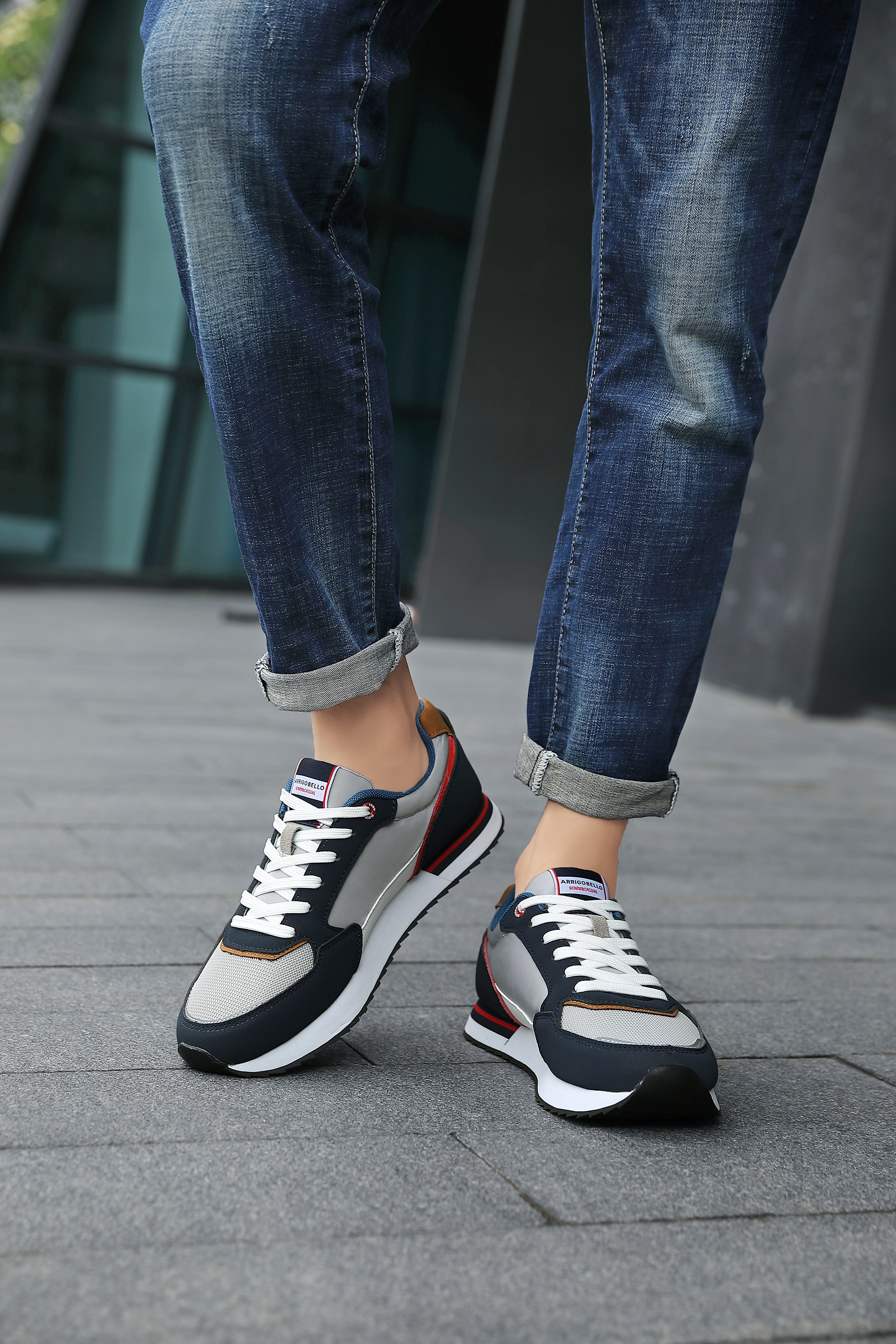 Adidasi pentru Barbati, Model Ruse, Usori și Respirabili din Textil – Talpa Flexibila din Spuma, Arrigo Bello, Gri