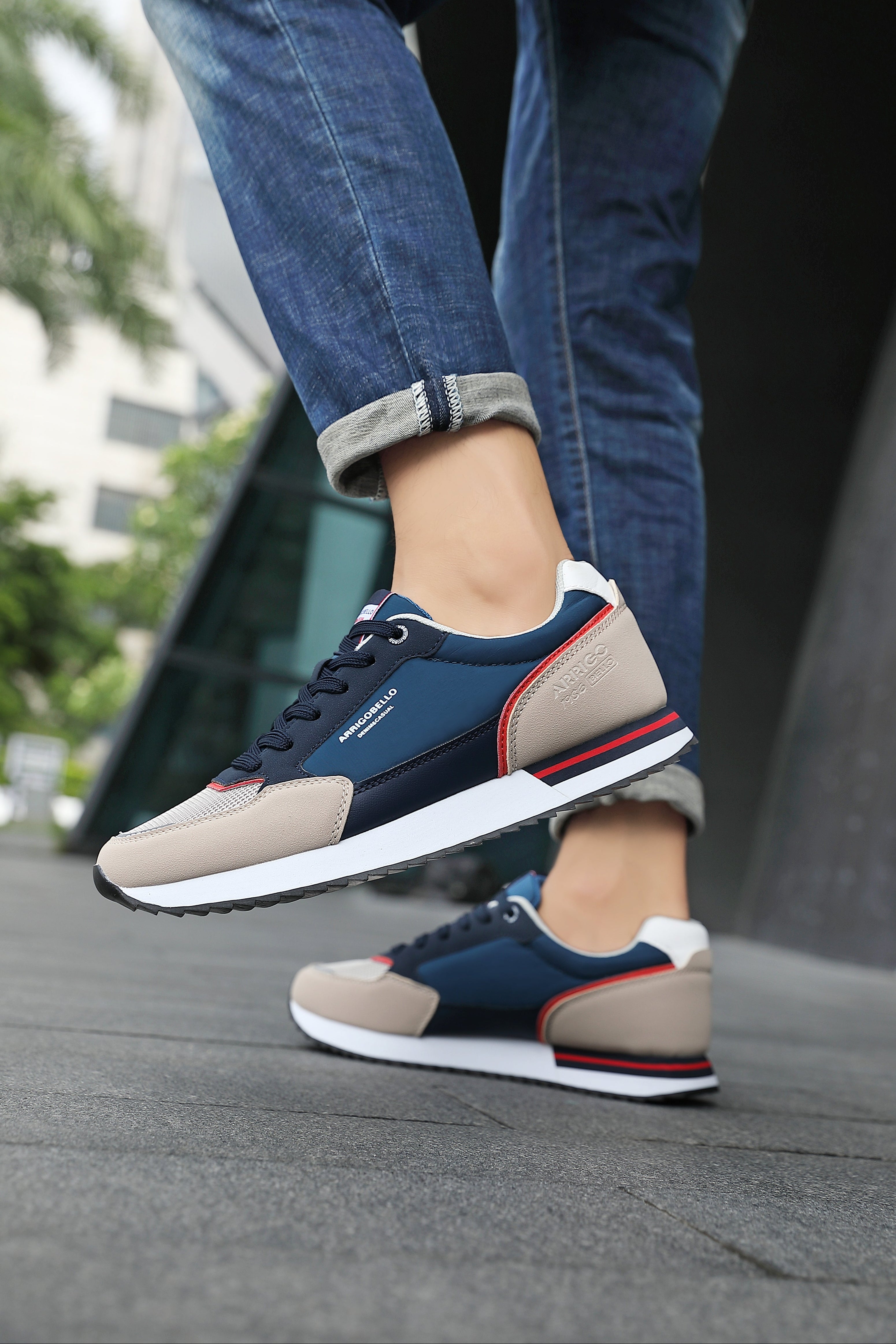 Adidasi pentru Barbati, Model Ruse, Usori și Respirabili din Textil – Talpa Flexibila din Spuma, Arrigo Bello, Bleumarin
