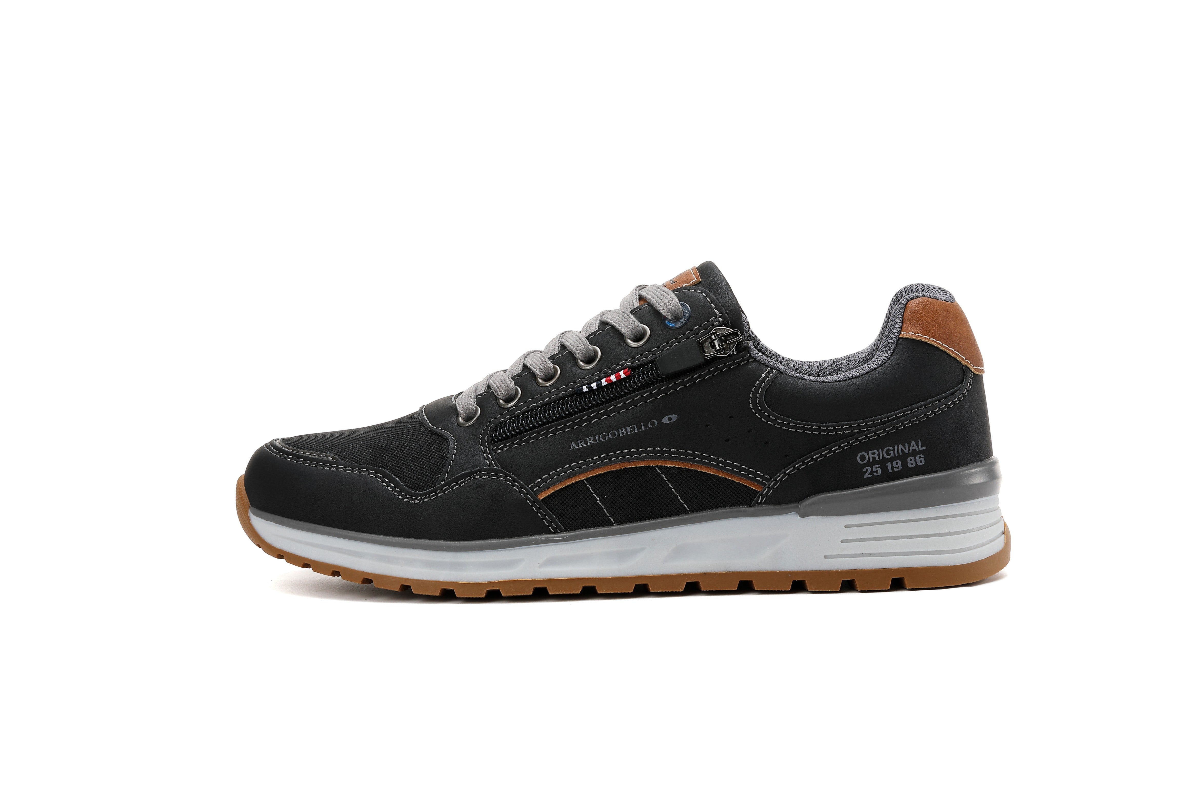 Pantofi casual Adrian pentru Barbati, Piele ecologica Premium, Inchidere Siret si Fermoar, Arrigo Bello