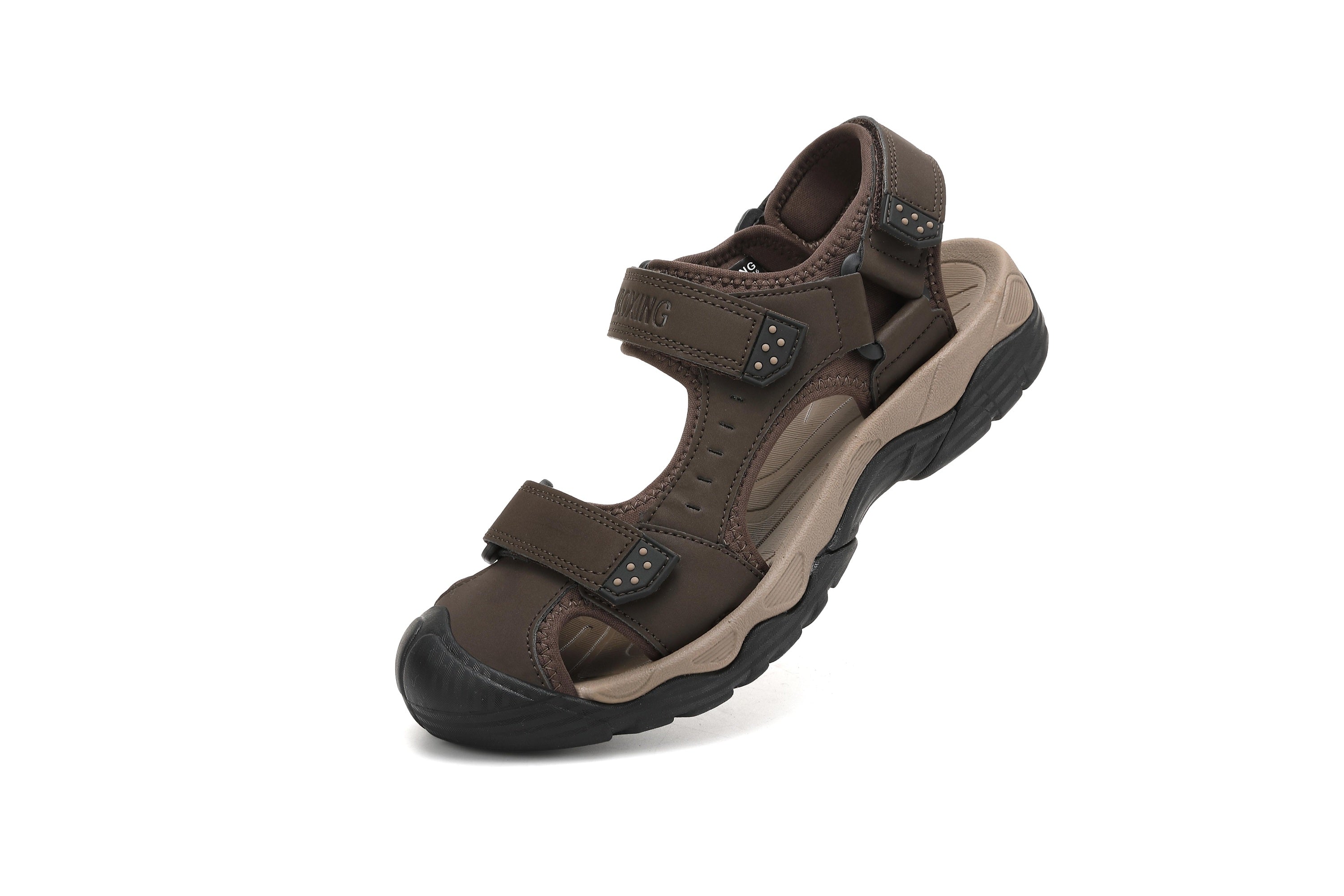 Sandale Silas pentru Barbati din Piele Ecologica Premium,Inchidere arici, Protectie Degete,Talpa usoara, Ax Boxing