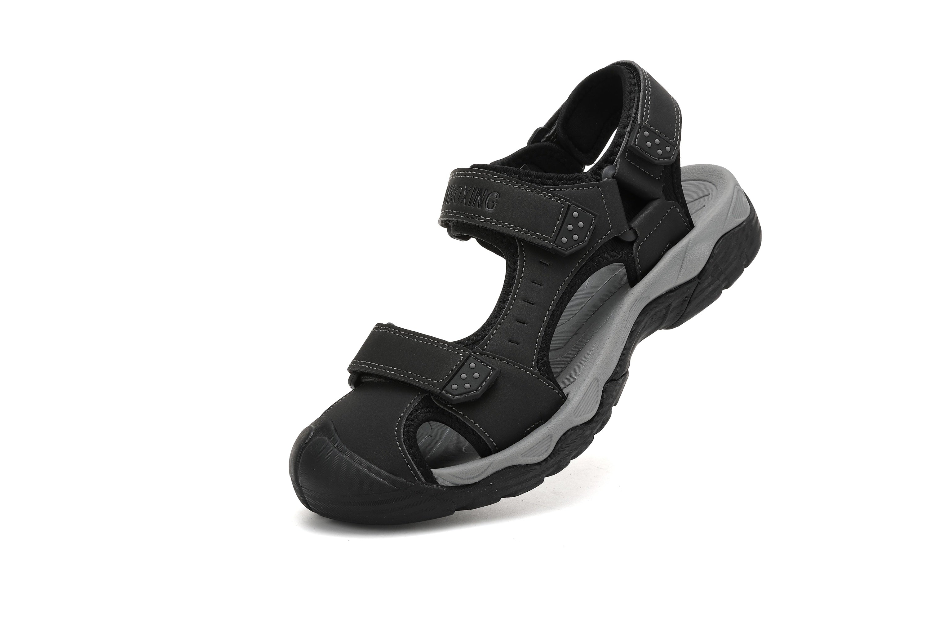 Sandale Silas pentru Barbati din Piele Ecologica Premium,Inchidere arici, Protectie Degete,Talpa usoara, Ax Boxing