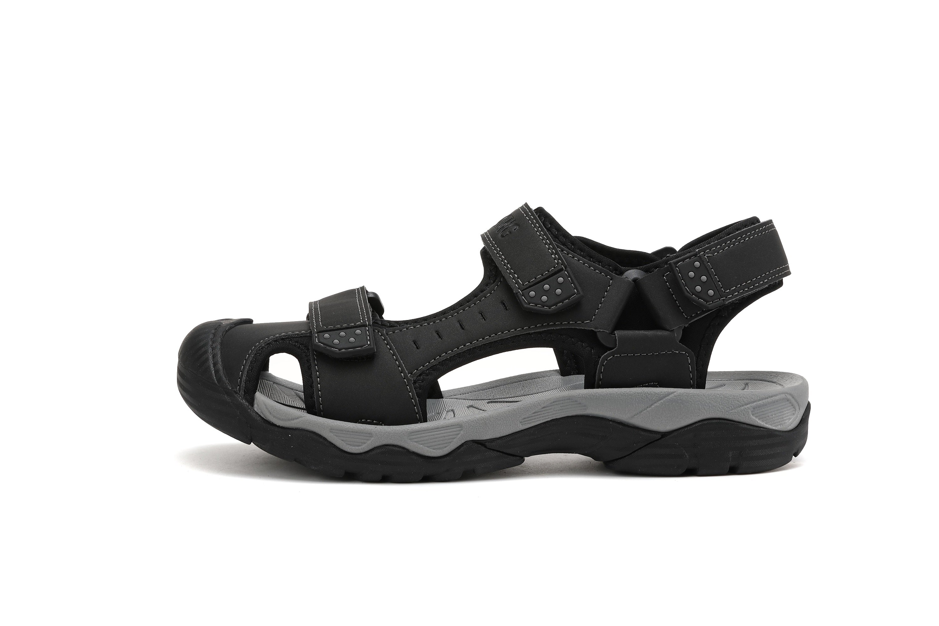 Sandale Silas pentru Barbati din Piele Ecologica Premium,Inchidere arici, Protectie Degete,Talpa usoara, Ax Boxing