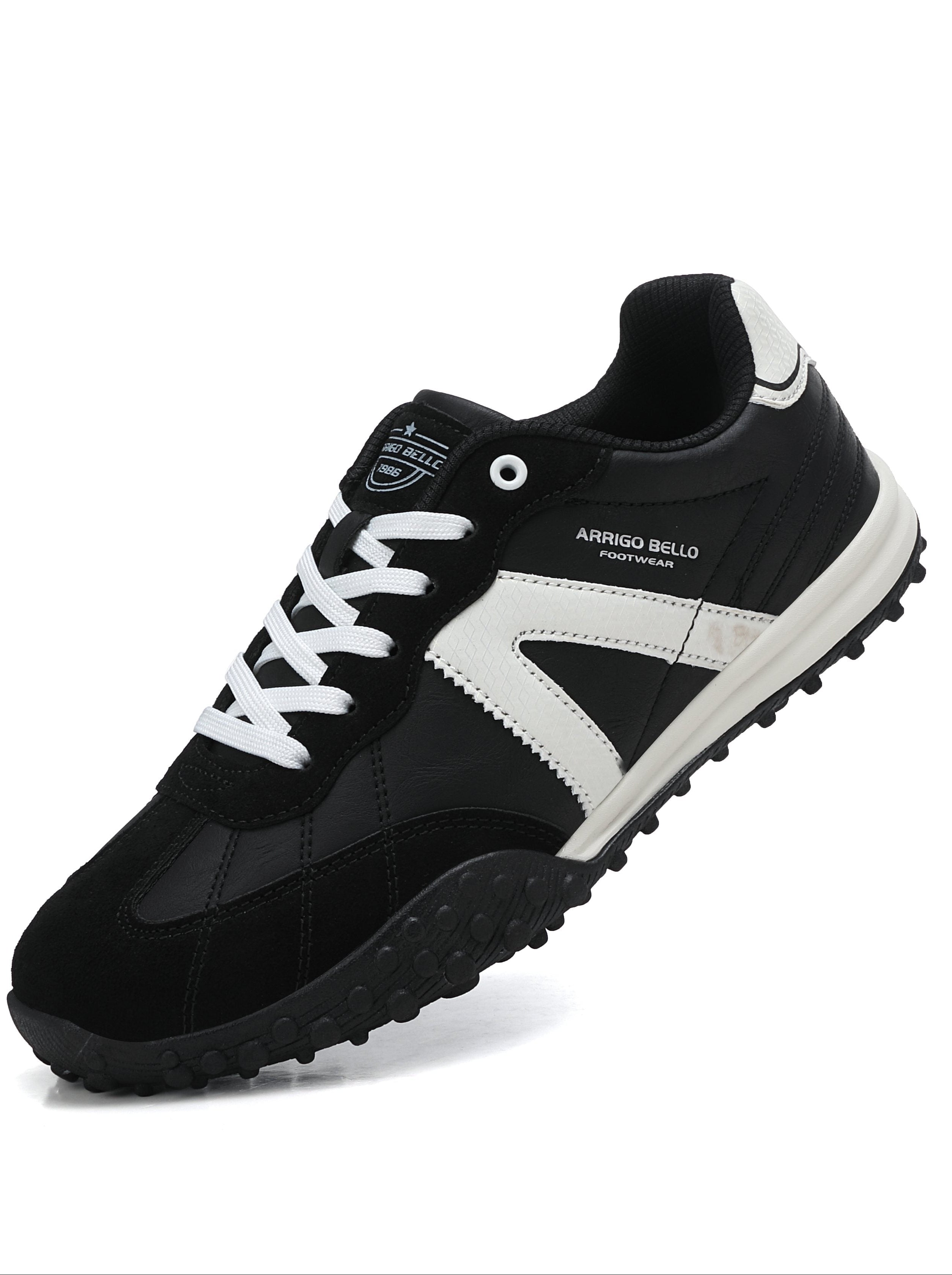 Adidasi casual pentru Barbati, Model Yago, Piele ecologica, Talpa flexibila, antiderapanta, Arrigo Bello, Negru