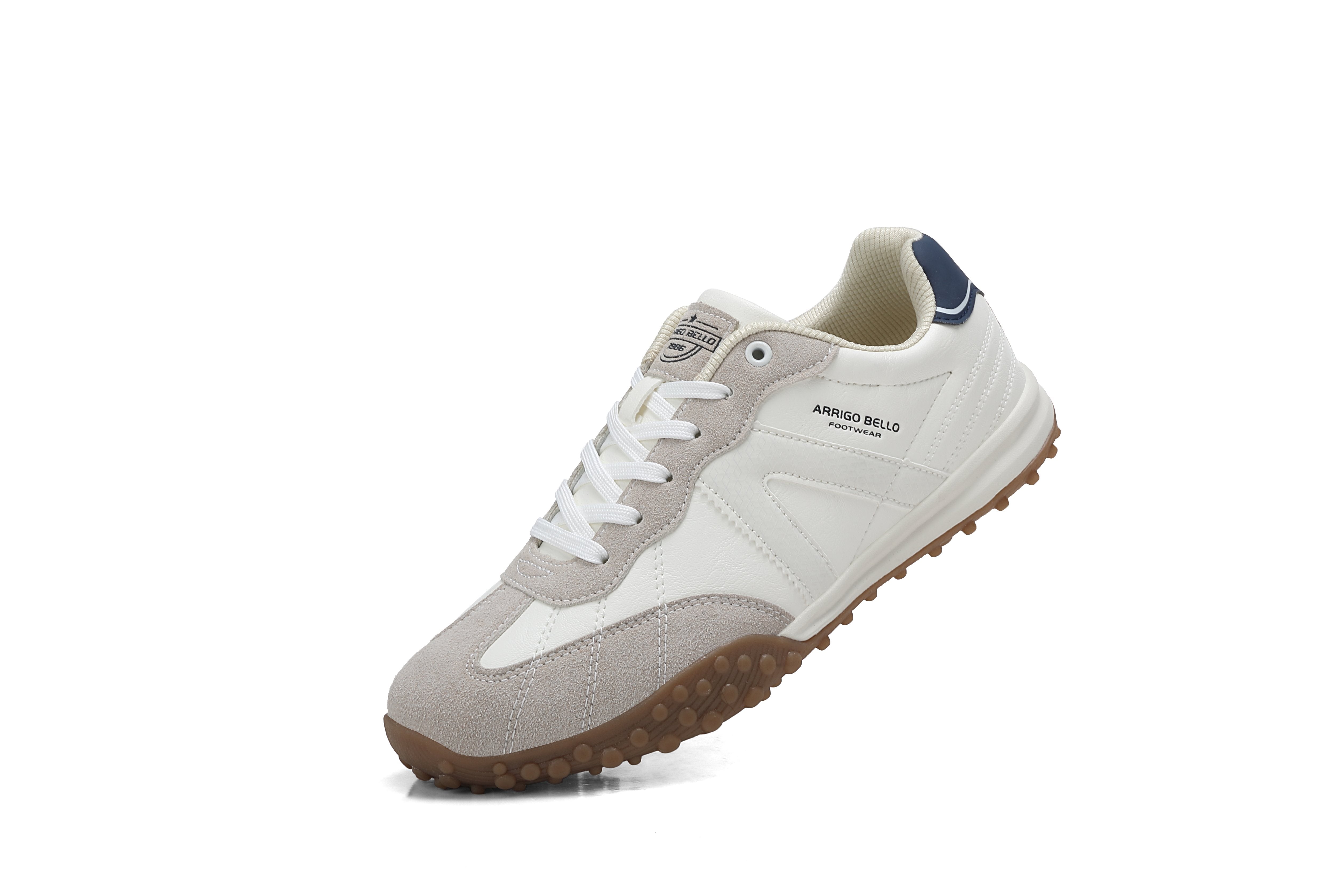 Adidasi casual pentru Barbati, Model Yago, Piele ecologica, Talpa flexibila, antiderapanta, Arrigo Bello, Alb