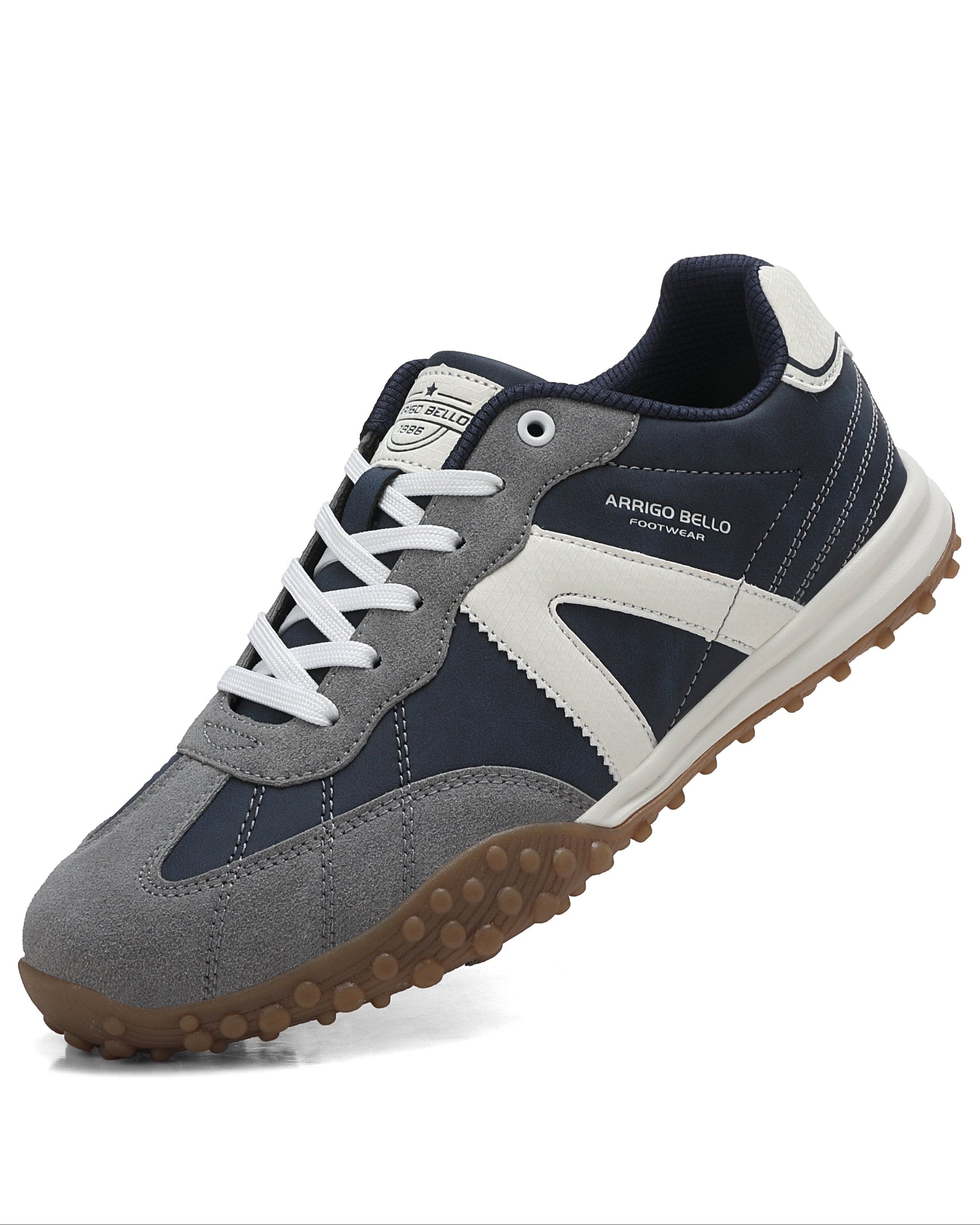 Adidasi casual pentru Barbati, Model Yago, Piele ecologica, Talpa flexibila, antiderapanta, Arrigo Bello, Bleumarin