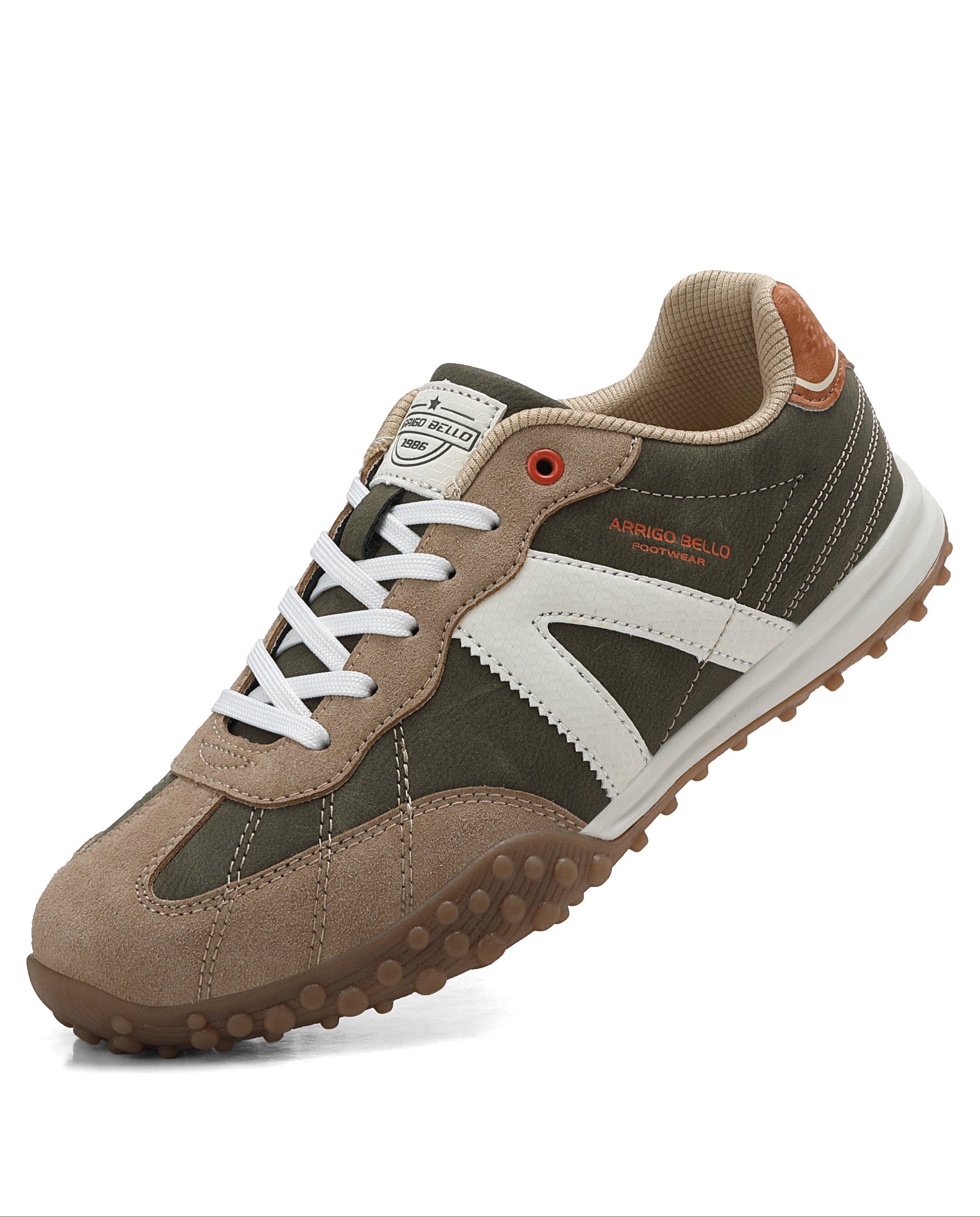 Adidasi casual pentru Barbati, Model Yago, Piele ecologica, Talpa flexibila, antiderapanta, Arrigo Bello, Khaki
