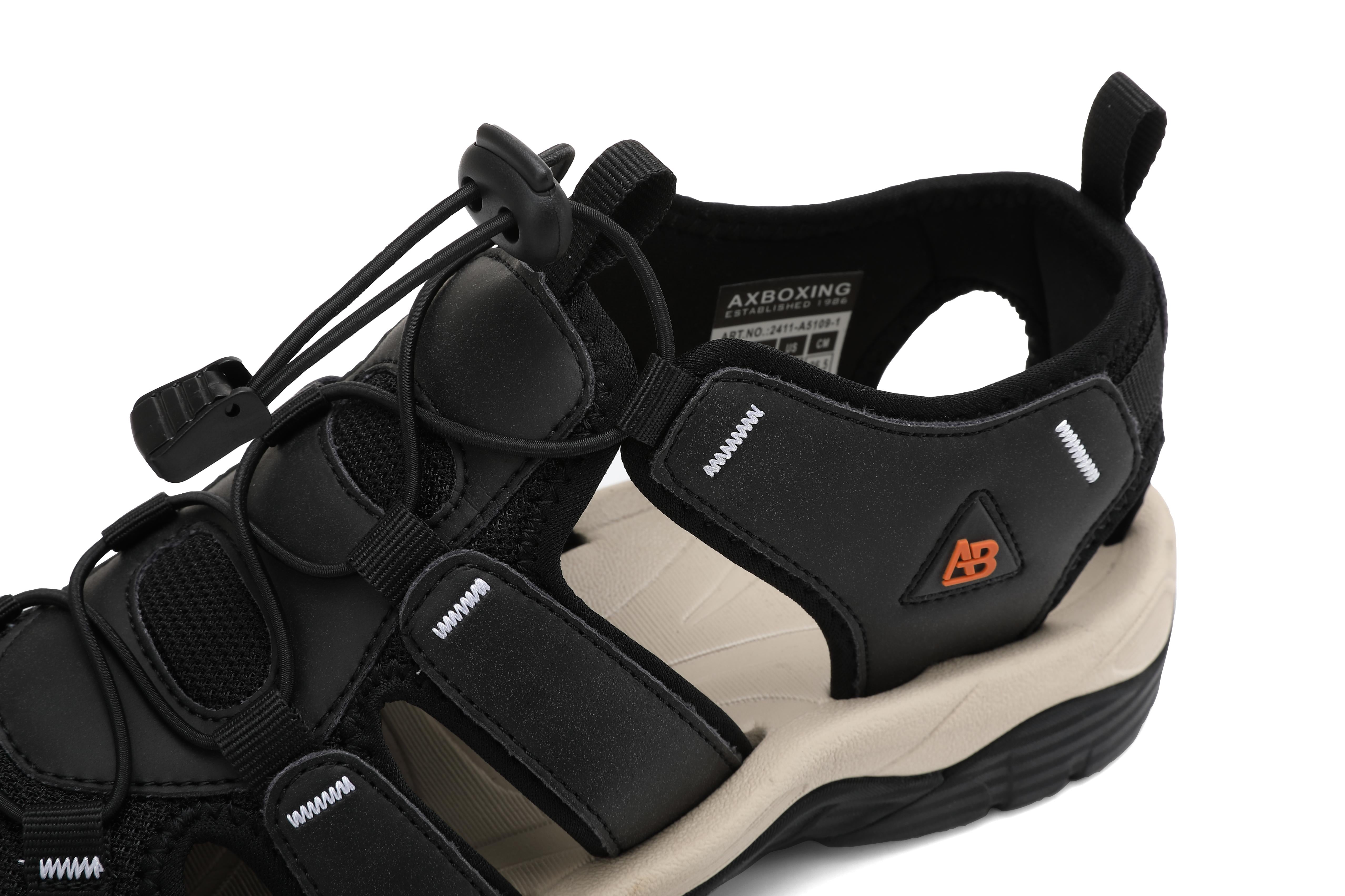 Sandale Robin sport pentru Barbati, Inchidere siret elastic,Piele ecologica si Textil Premium, Ax Boxing