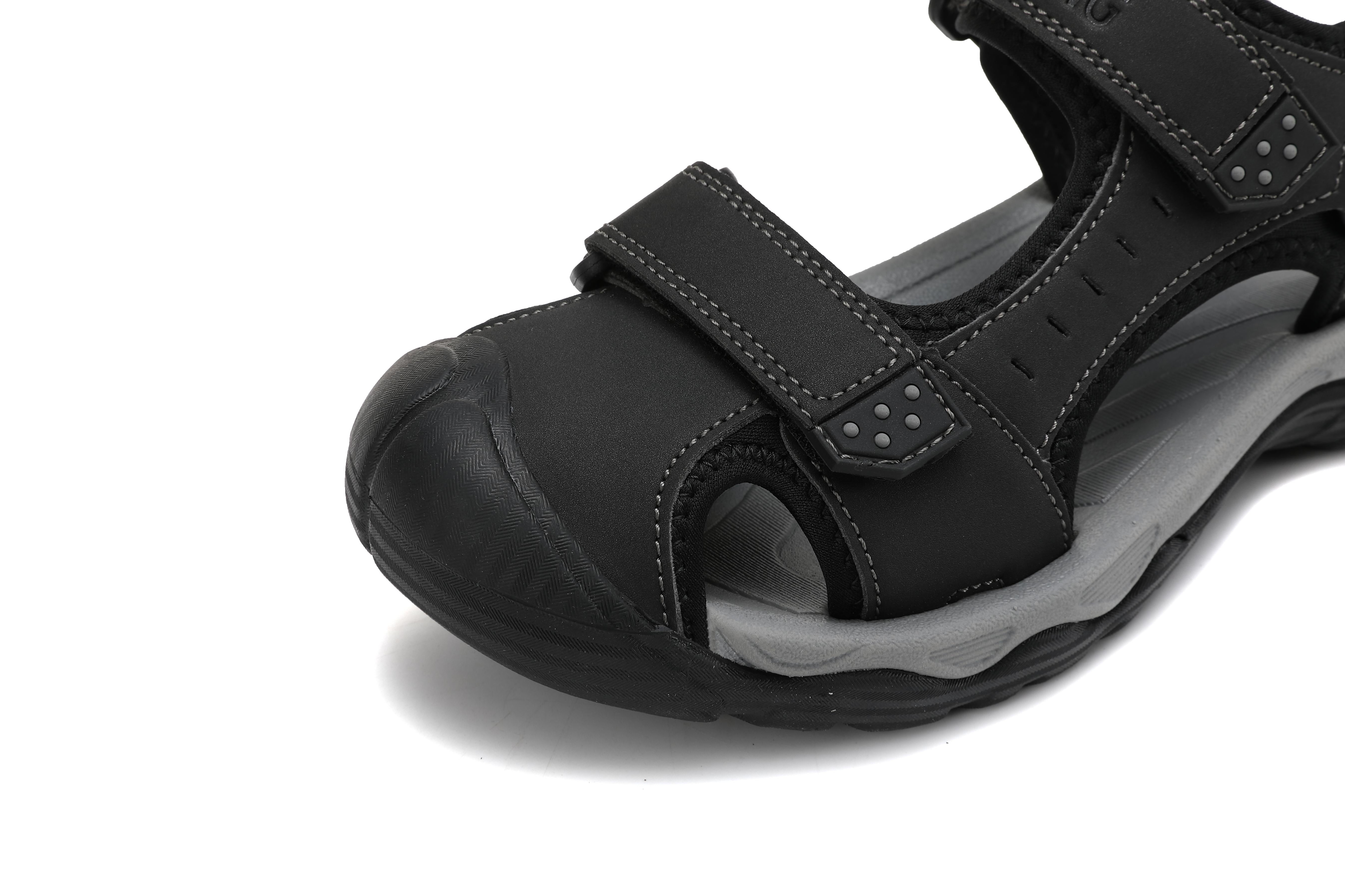 Sandale Silas pentru Barbati din Piele Ecologica Premium,Inchidere arici, Protectie Degete,Talpa usoara, Ax Boxing