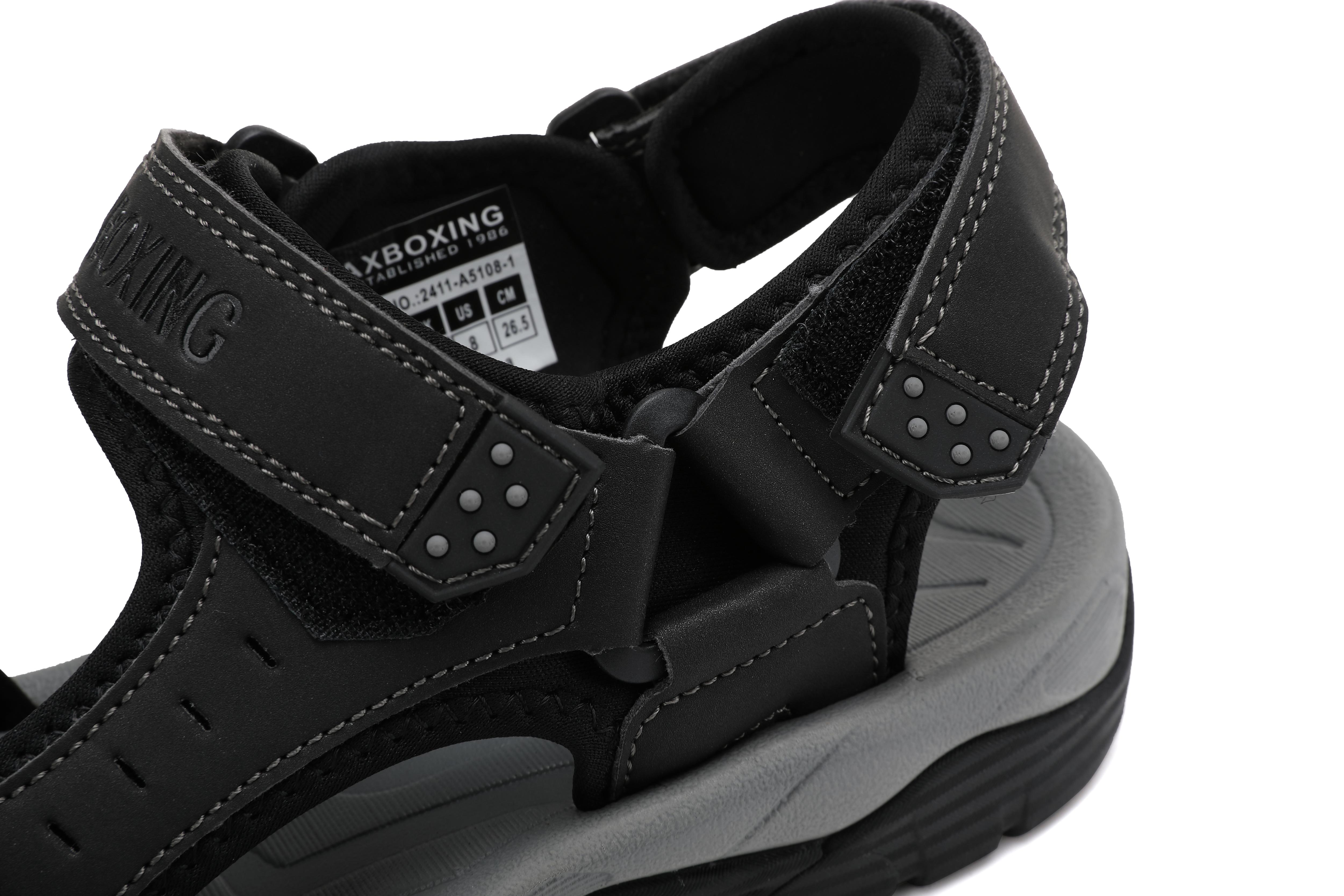 Sandale Silas pentru Barbati din Piele Ecologica Premium,Inchidere arici, Protectie Degete,Talpa usoara, Ax Boxing