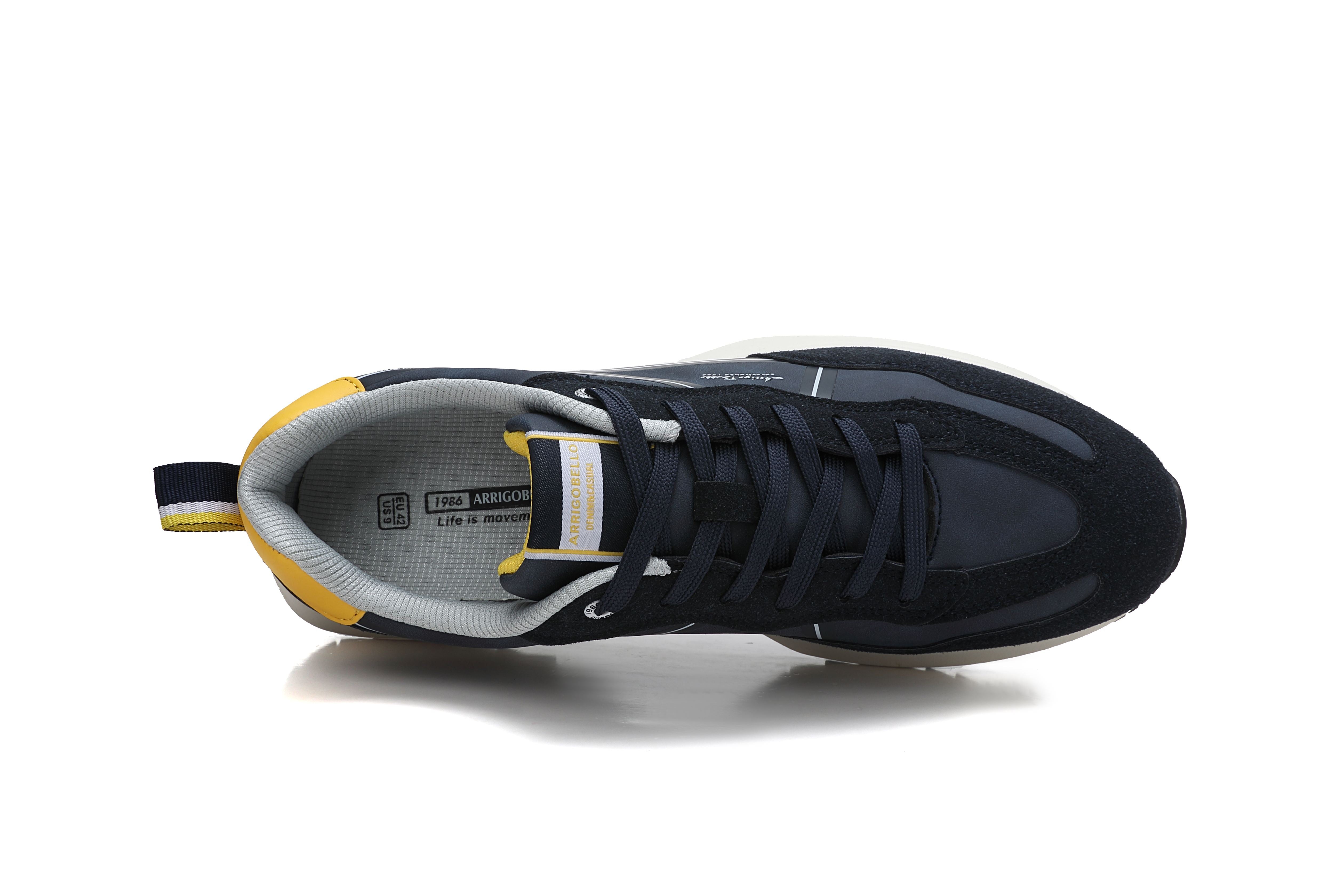 Adidasi casual pentru Barbati,Model Sirio, piele ecologică și piele întoarsă, talpă ușoară confortabilă,Arrigo Bello, Bleumarin