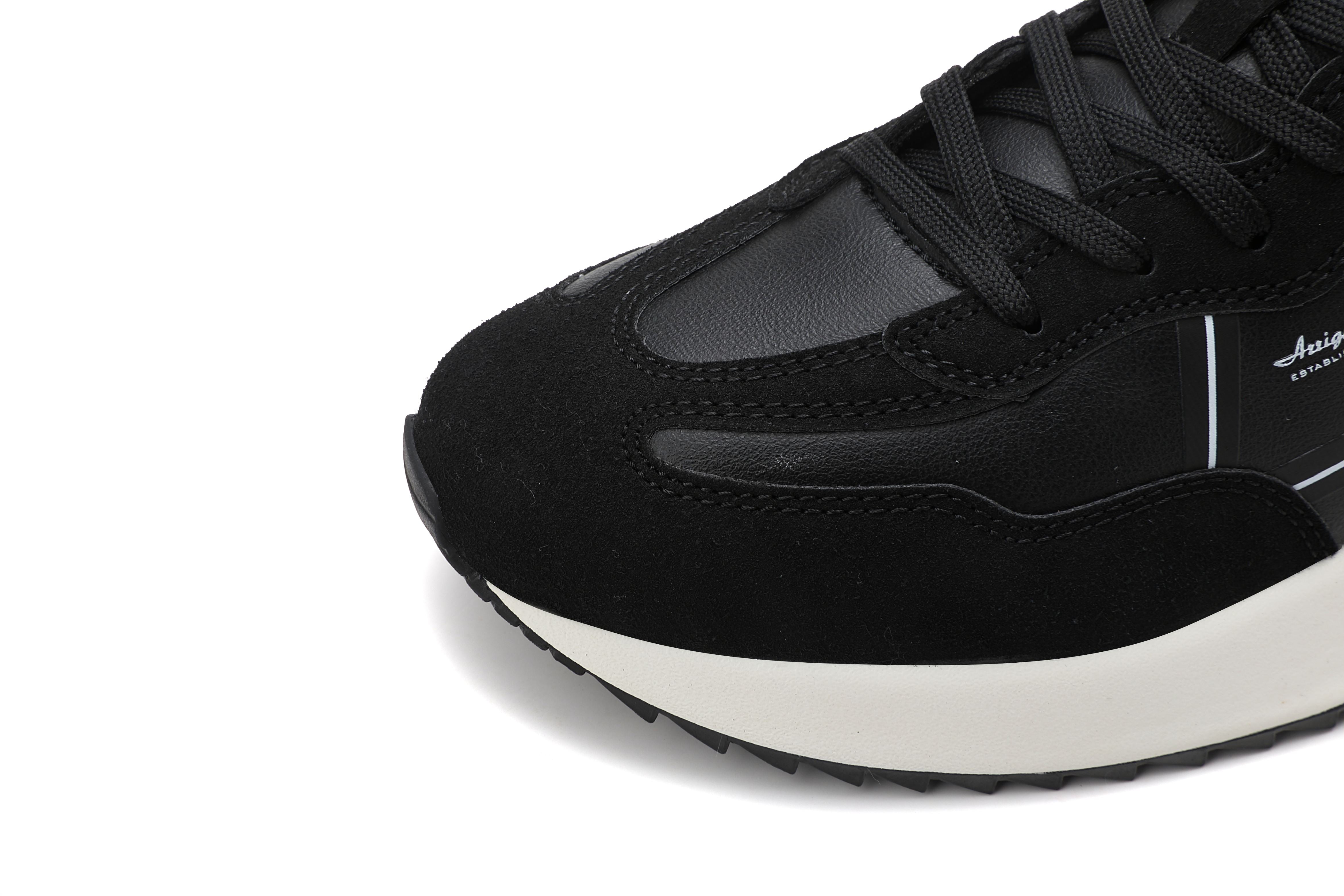 Adidasi casual pentru Barbati,Model Sirio, piele ecologică și piele întoarsă, talpă ușoară confortabilă,Arrigo Bello, Negru