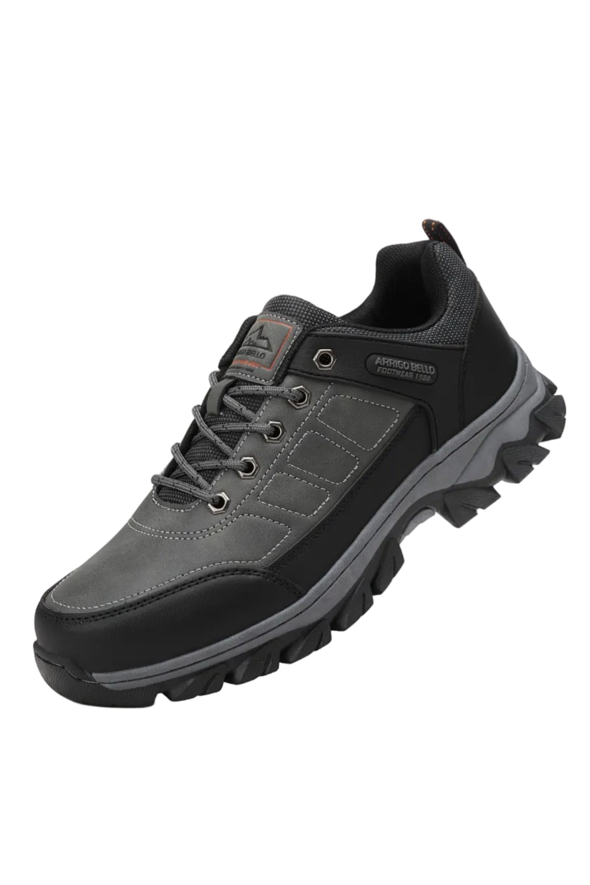 Adidasi pentru Barbati, Model Oven, Trekking, Piele ecologica Premium, Talpa Cusuta, Rezistenti, Arrigo Bello, Gri