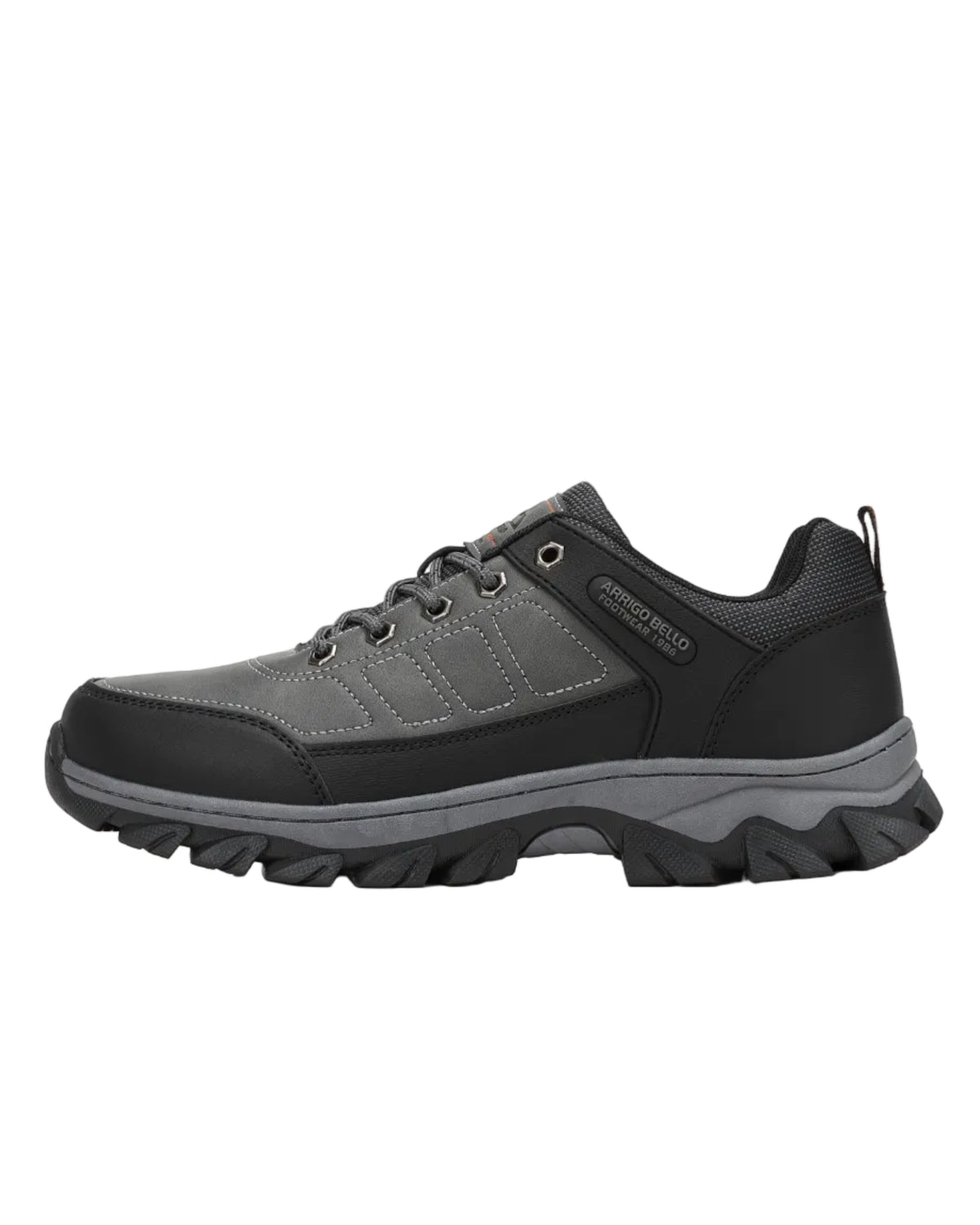 Adidasi pentru Barbati, Model Oven, Trekking, Piele ecologica Premium, Talpa Cusuta, Rezistenti, Arrigo Bello, Gri