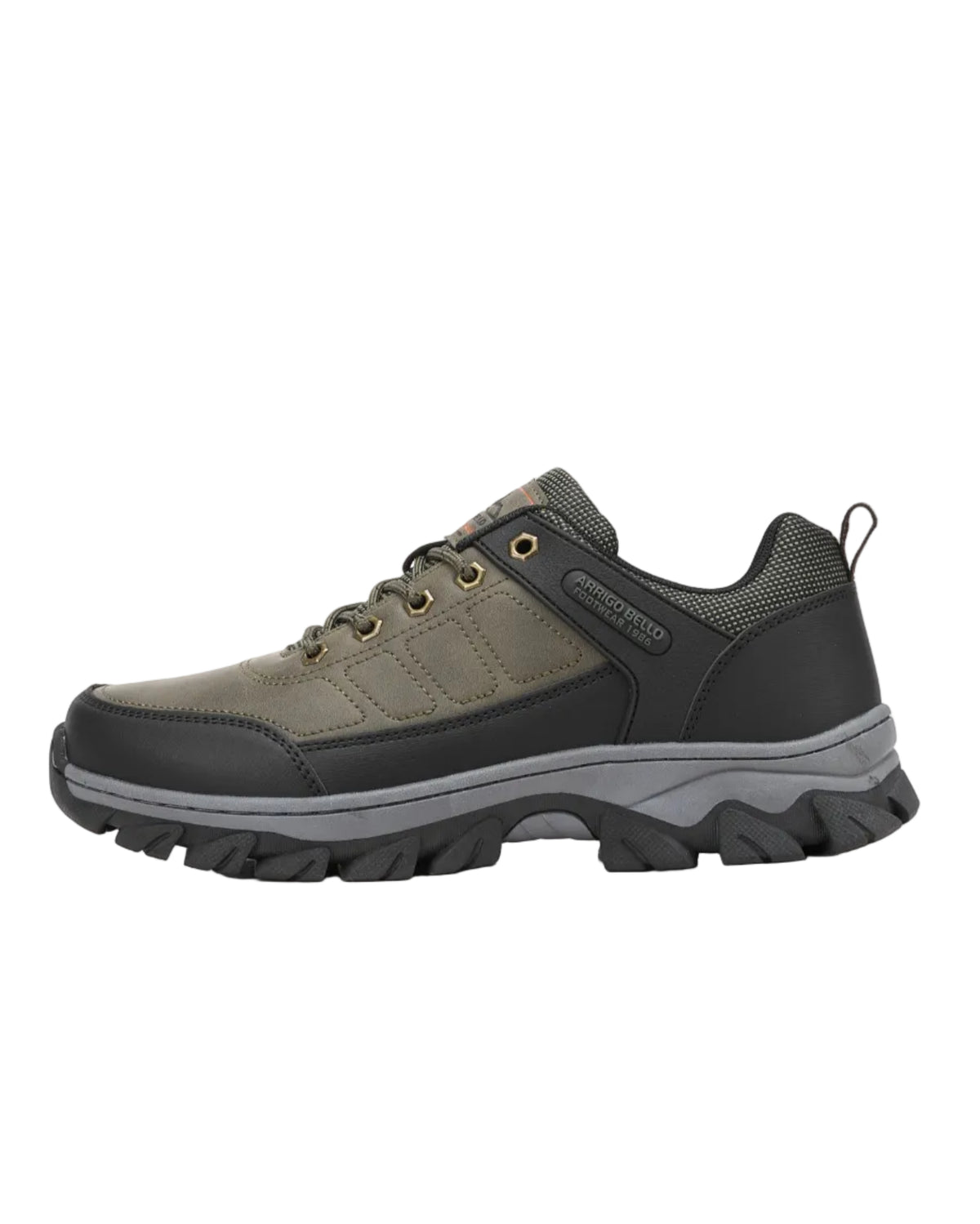 Adidasi pentru Barbati, Model Oven, Trekking, Piele ecologica Premium, Talpa Cusuta, Rezistenti, Arrigo Bello, Khaki