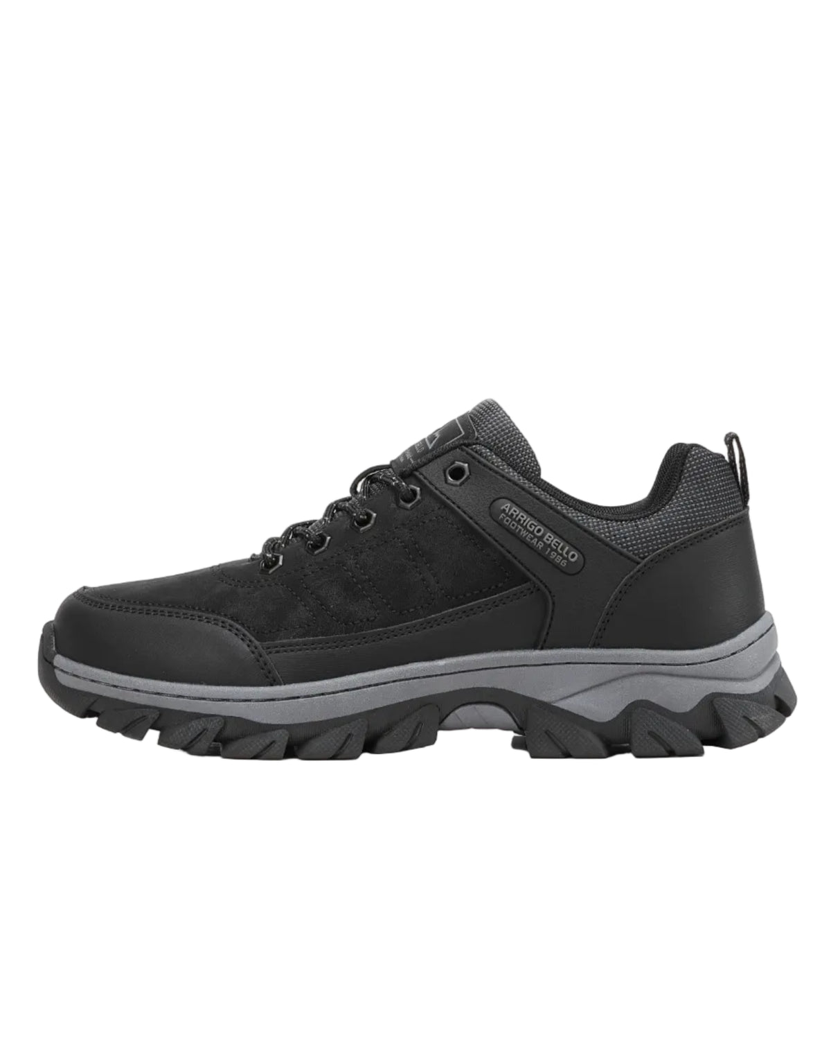 Adidasi pentru Barbati, Model Oven, Trekking, Piele ecologica Premium, Talpa Cusuta, Rezistenti, Arrigo Bello, Negru