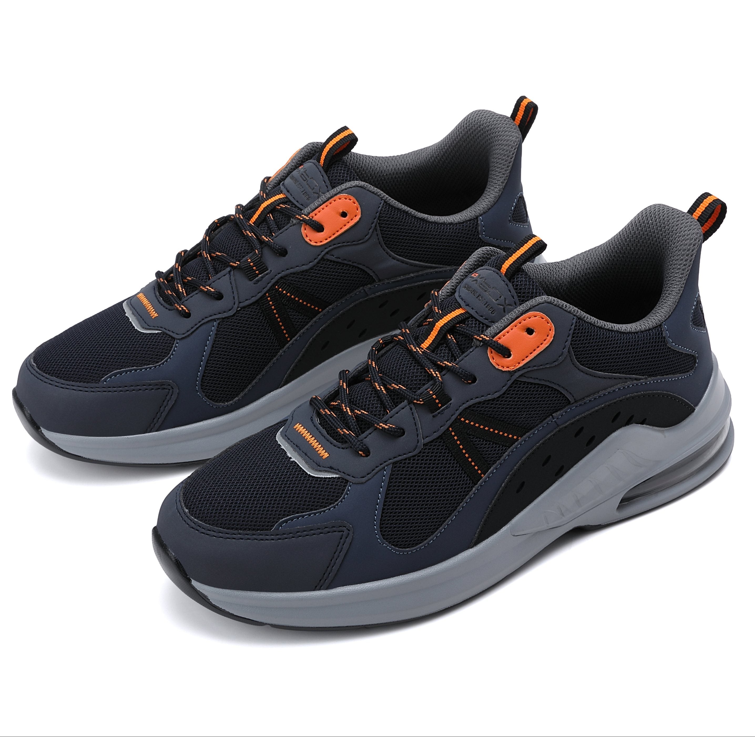 Adidasi pentru Barbati, Model Aren, Piele ecologica si Textil, Talpa usoara din spuma cu Perna de aer, Ax Boxing, Navy