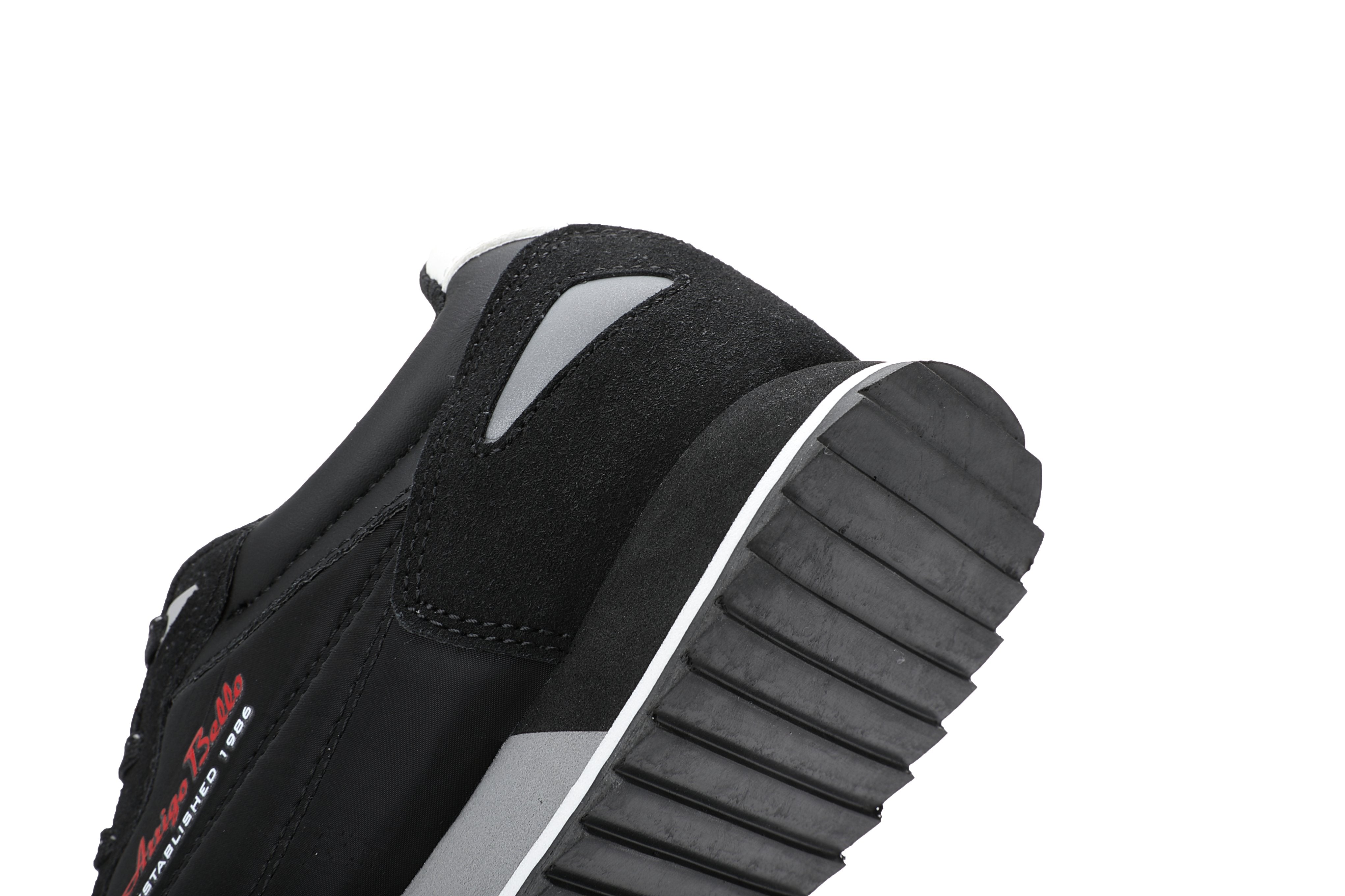 Adidasi casual pentru Barbati, Model Yvar, Realizati din textil- fâș, Insertii piele ecologica, Talpa usoara, Arrigo Bello,Negru