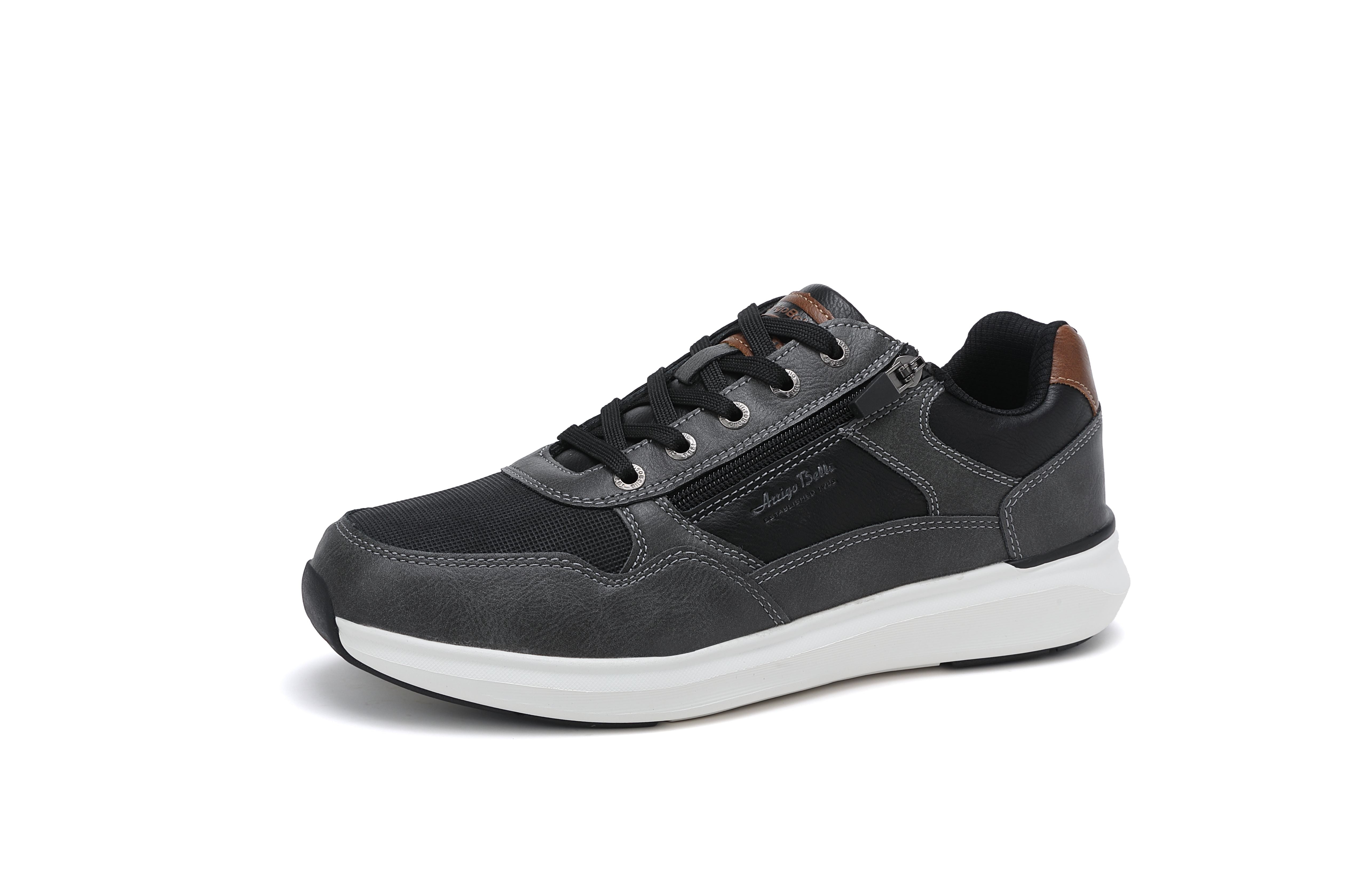 Pantofi casual-sport pentru Barbati, Model Soren, Talpa usoara de spuma, Piele ecologica, Fermoar functional, Arrigo Bello