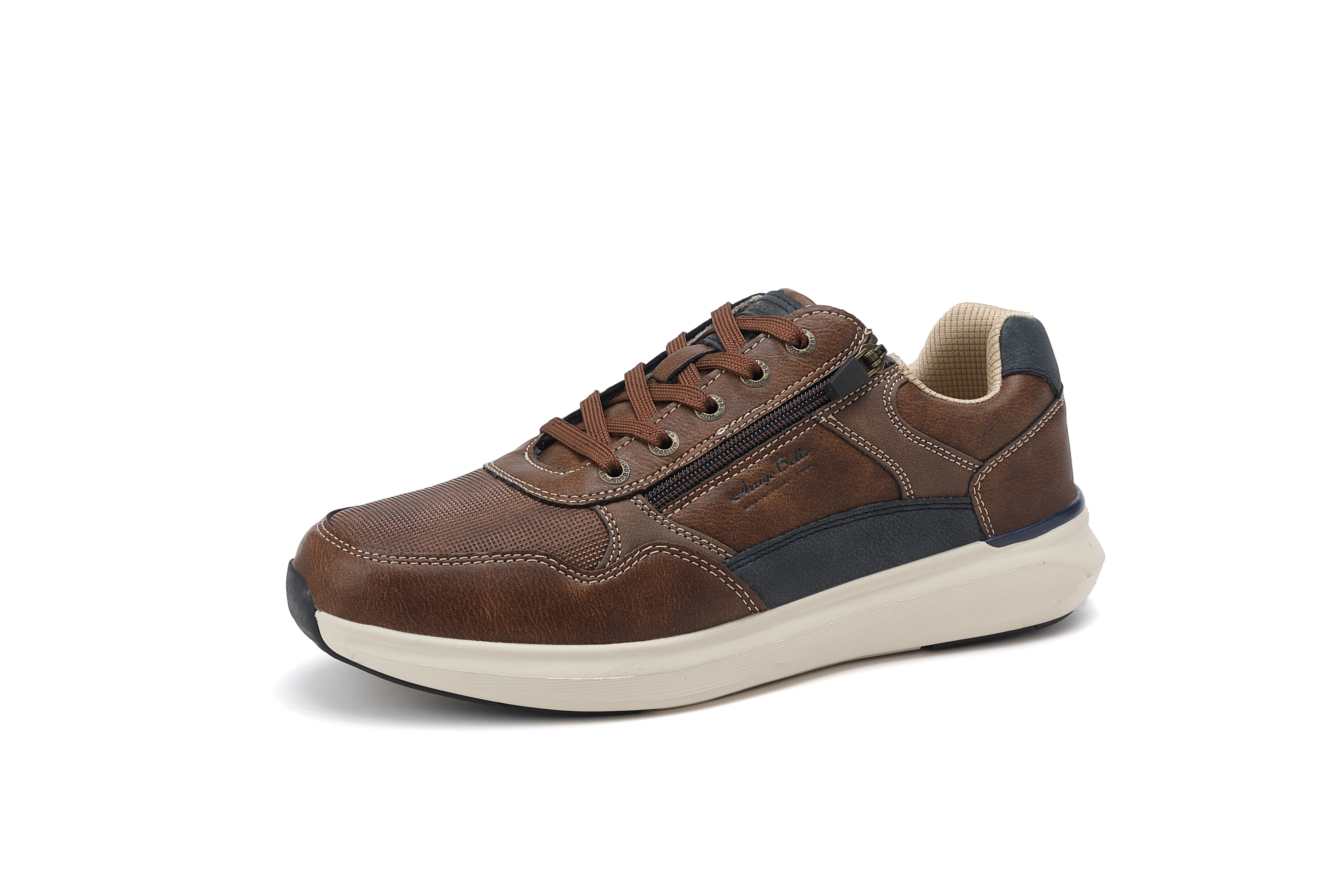 Pantofi casual-sport pentru Barbati, Model Soren, Talpa usoara de spuma, Piele ecologica, Fermoar functional, Arrigo Bello