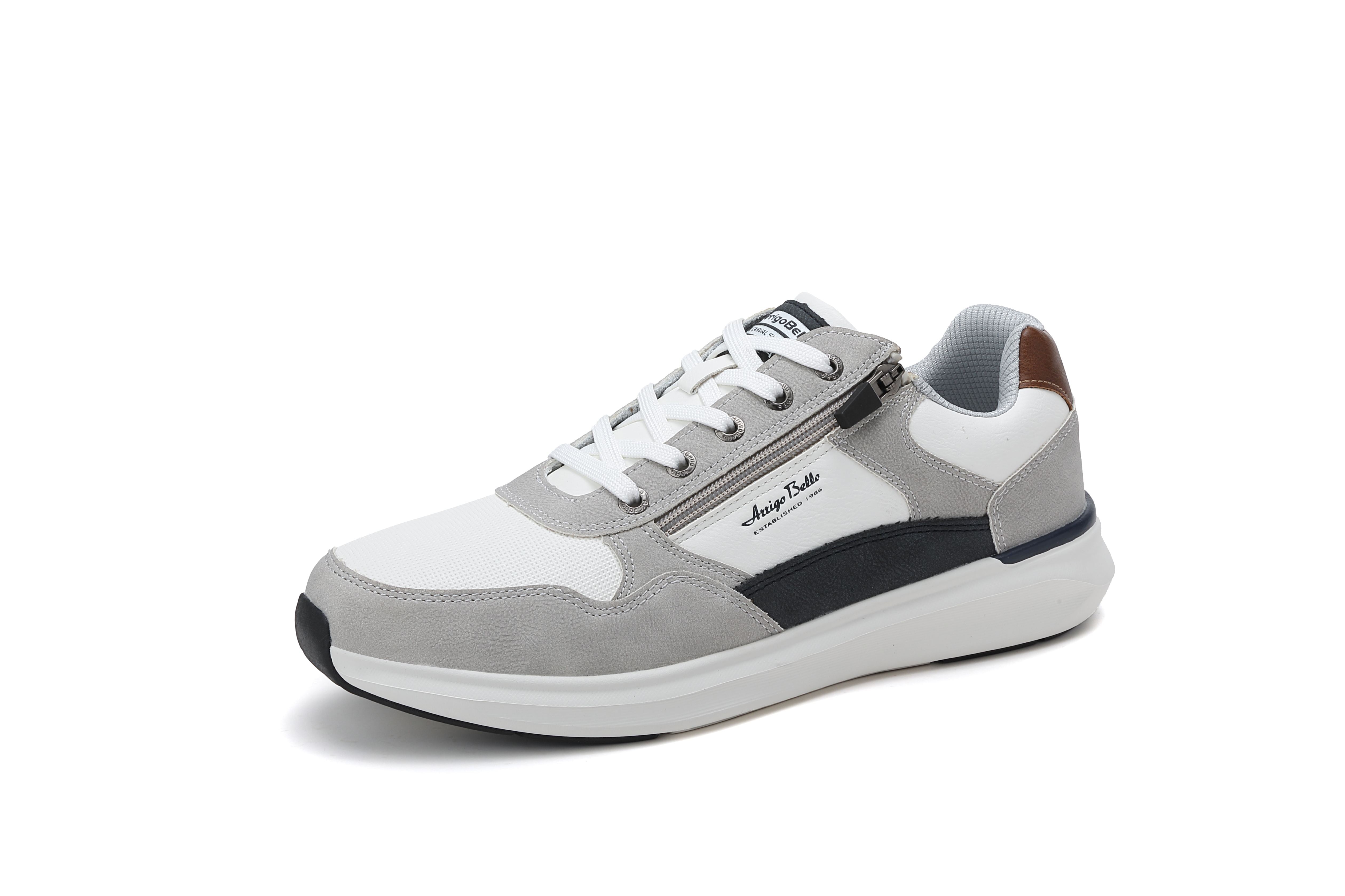 Pantofi casual-sport pentru Barbati, Model Soren, Talpa usoara de spuma, Piele ecologica, Fermoar functional, Arrigo Bello