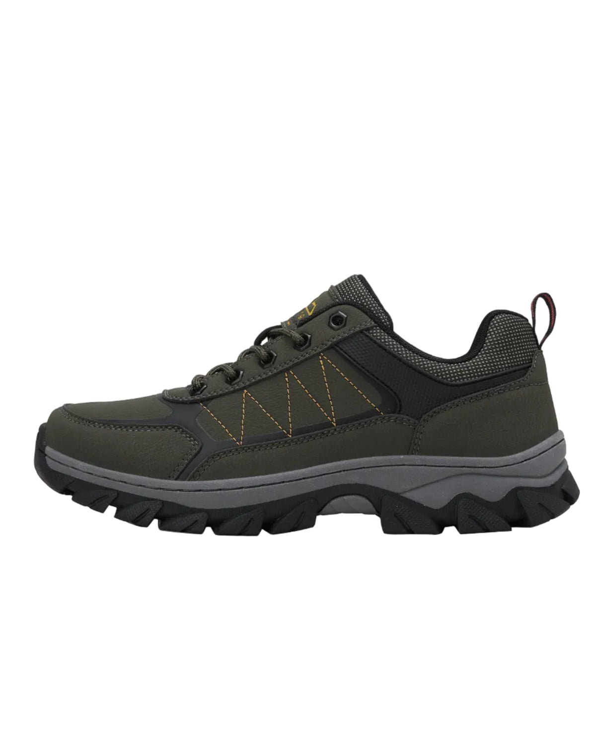 Adidasi Trekking pentru  Barbati, Model Noris, Piele ecologica,  Talpa Cusuta Antiderapanta – Confortabili si Rezistenti, Ax Boxing, Khaki