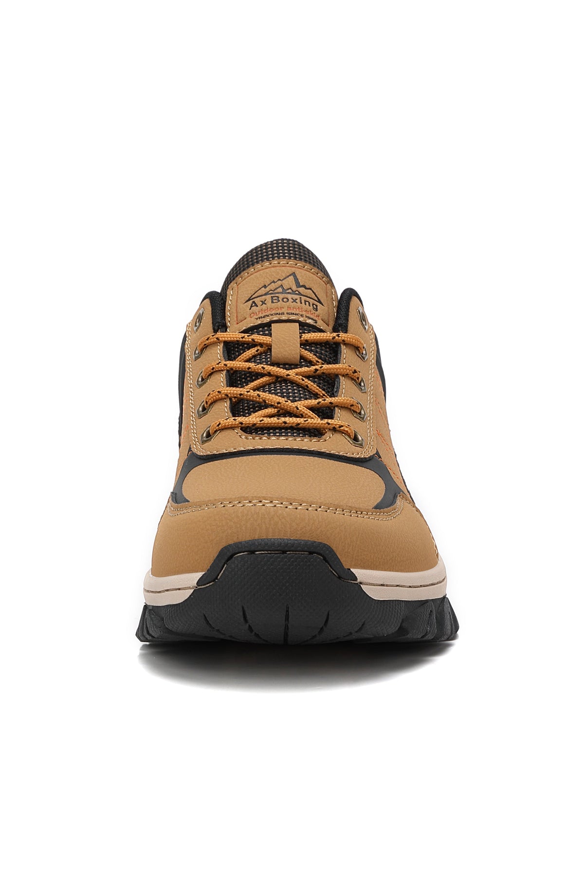 Adidasi Trekking pentru Barbati, Model Noris,Piele ecologica,  Talpa Cusuta Antiderapanta – Confortabili si Rezistenti, Ax Boxing, Camel