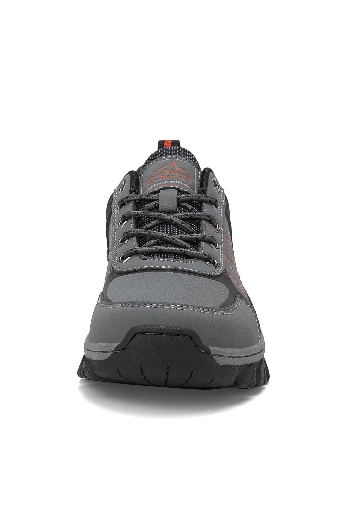 Adidasi Trekking pentru Barbati, Model Noris,Piele ecologica,  Talpa Cusuta Antiderapanta – Confortabili si Rezistenti, Ax Boxing, Gri