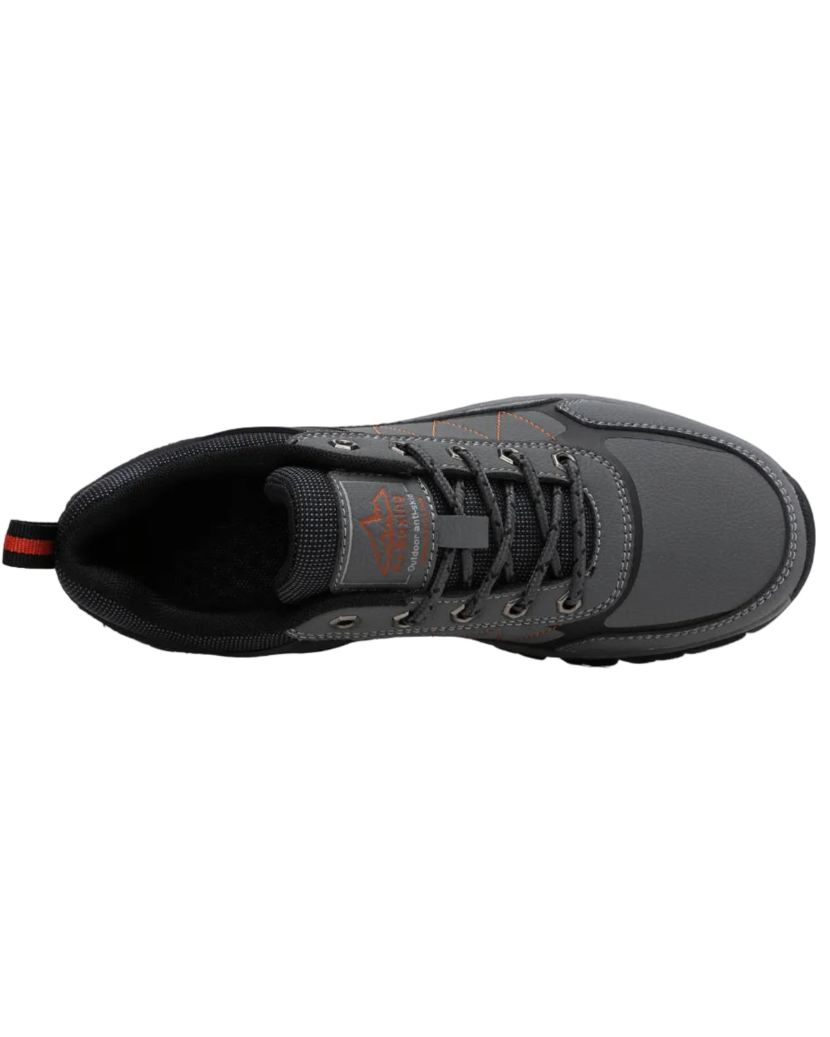 Adidasi Trekking pentru Barbati, Model Noris,Piele ecologica,  Talpa Cusuta Antiderapanta – Confortabili si Rezistenti, Ax Boxing, Gri