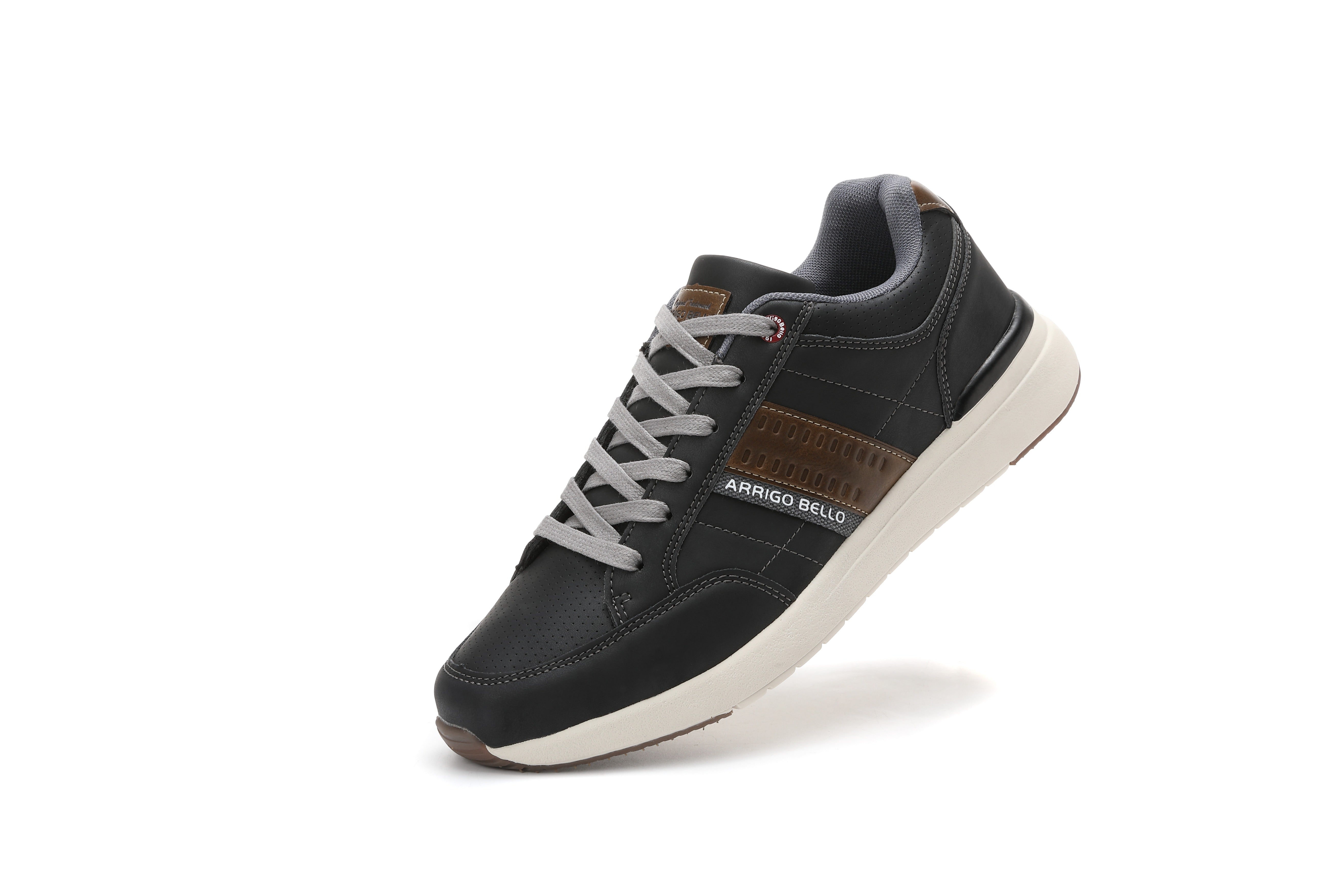 Adidasi Sport-Casual pentru Bărbați, Model Ian, Piele Ecologică Premium, Talpă Spumă, Usori, Confortabili, Arrigo Bello,Negru