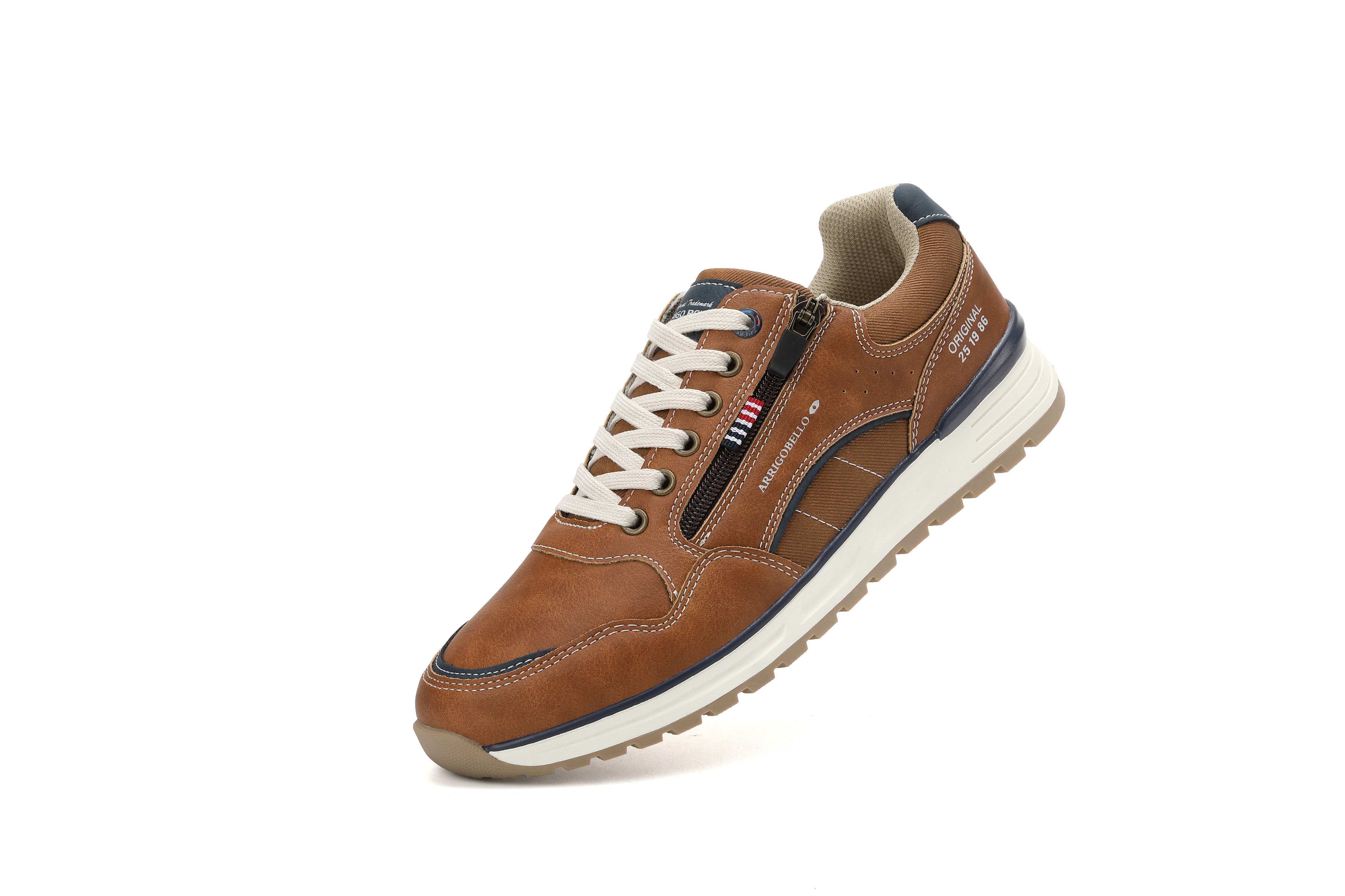 Pantofi casual Adrian pentru Barbati, Piele ecologica Premium, Inchidere Siret si Fermoar, Arrigo Bello