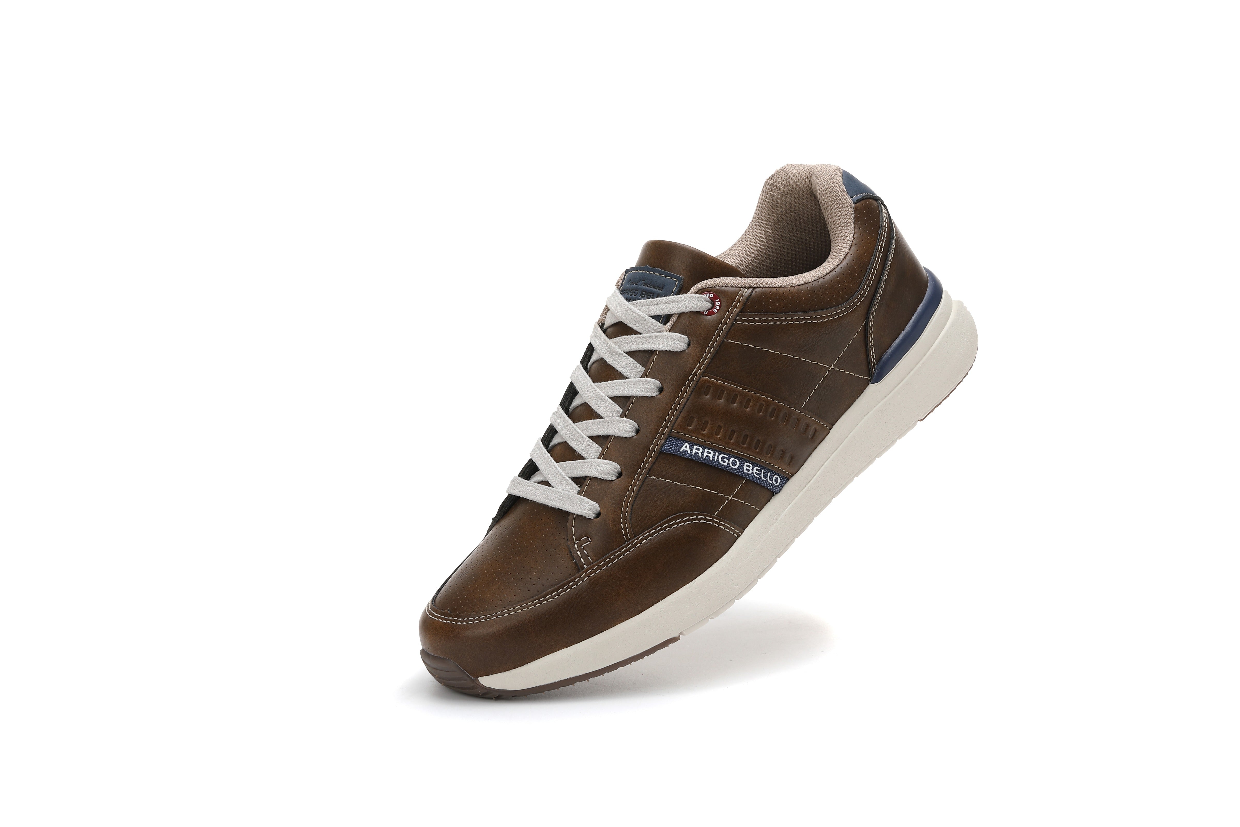 Adidasi Sport-Casual pentru Bărbați, Model Ian, Piele Ecologică Premium, Talpă Spumă, Usori, Confortabili, Arrigo Bello,Negru