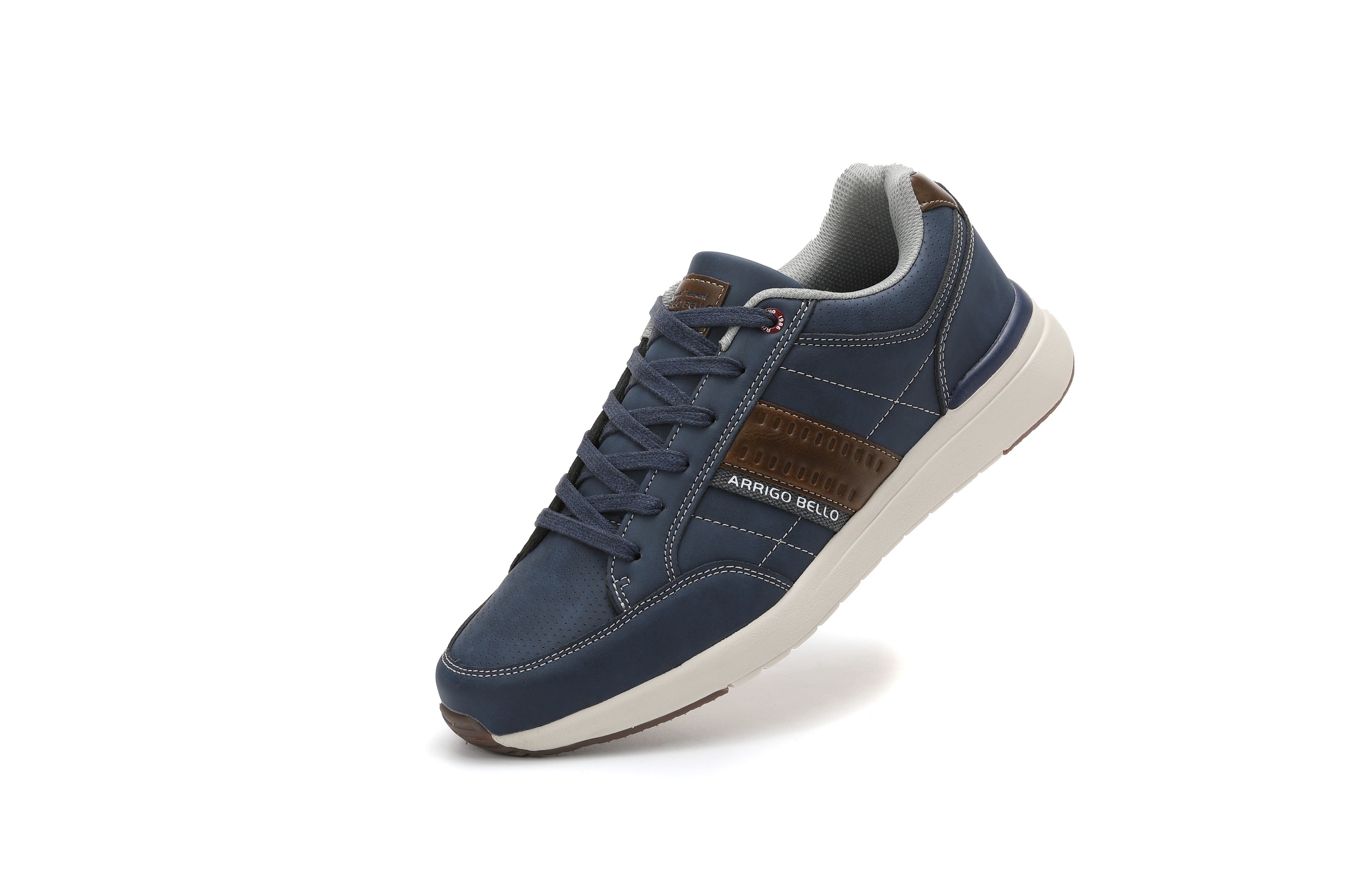 Adidasi Sport-Casual pentru Bărbați, Model Ian, Piele Ecologică Premium, Talpă Spumă, Usori, Confortabili, Arrigo Bello,Negru
