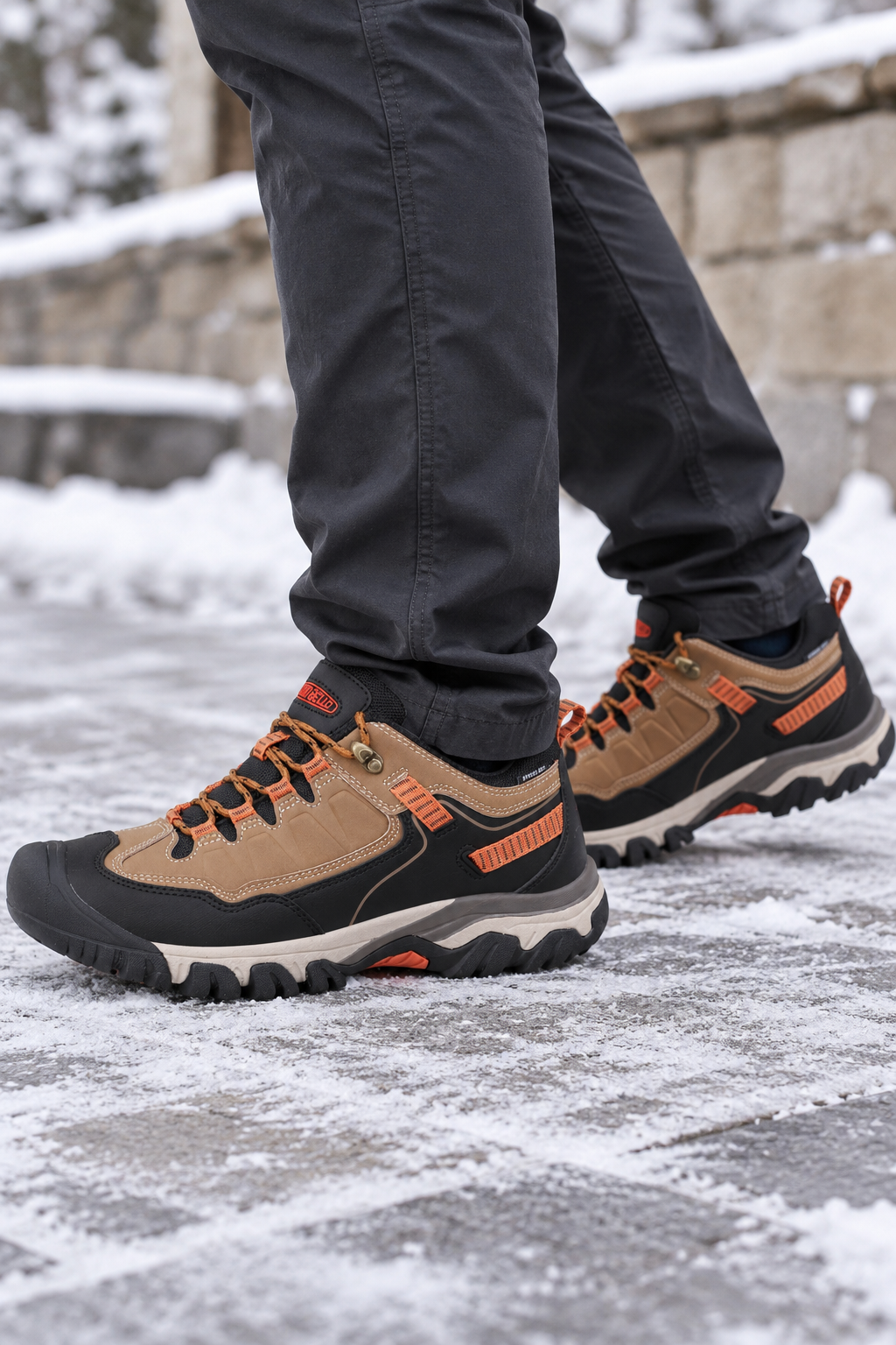 Adidasi Waterproof Trekking pentru Barbati, Model Raj – Talpa Robusta Antiderapanta, Protectie Cauciucata Degete, Materiale Premium, Arrigo Bello Camel