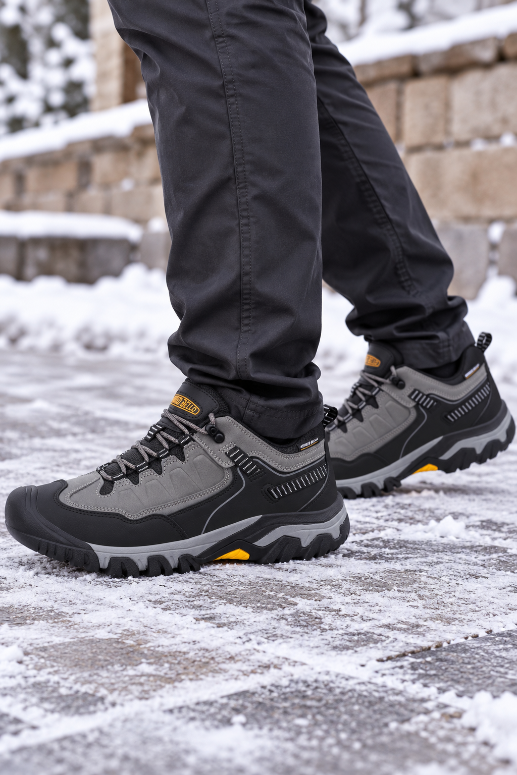 Adidasi Waterproof Trekking pentru Barbati , Model Raj– Talpa Robusta Antiderapanta, Protectie Cauciucata Degete, Materiale Premium, Arrigo Bello, Gri