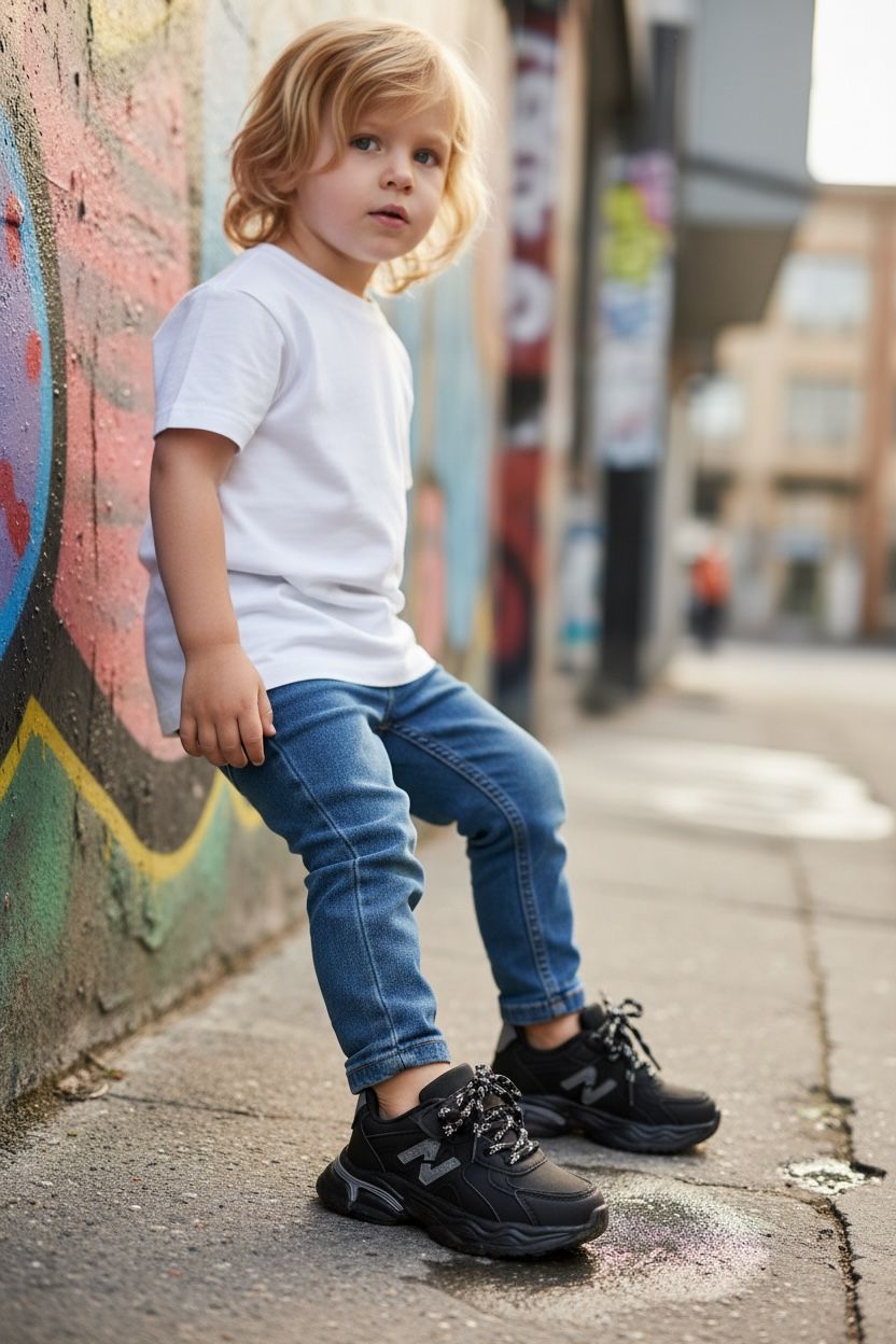 Adidași copii, Model Yuki, Piele ecologică, Talpă din spumă ultra Ușoară, Inchidere cu șiret, model sport casual pentru fete și băieți